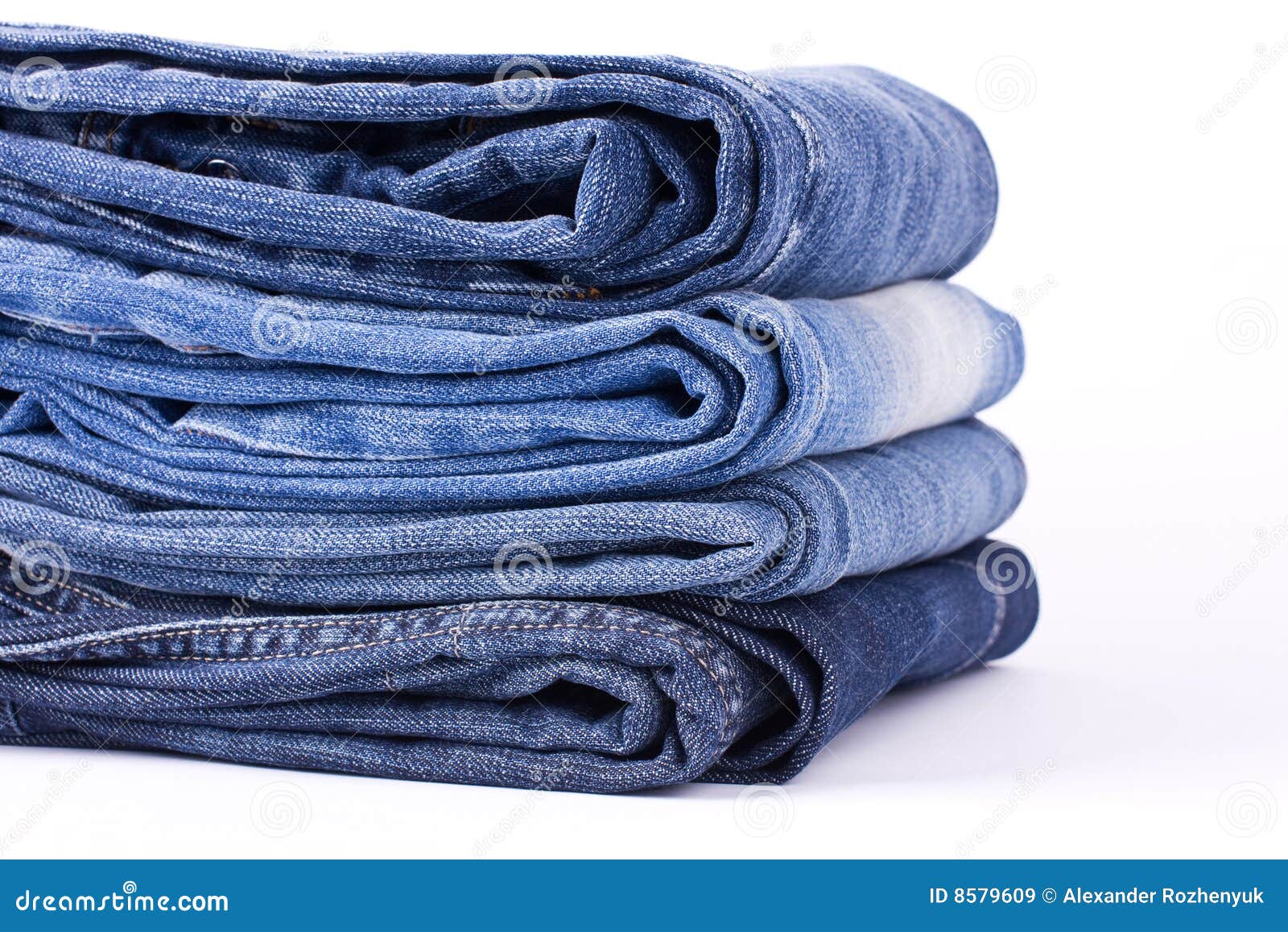 Stack of Blue Jeans stock image. Image of white, objects - 8579609