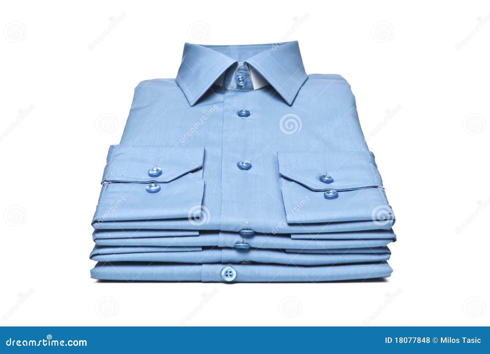 Stack of blue shirt stock photo. Image of isolated, dryclean - 18077848