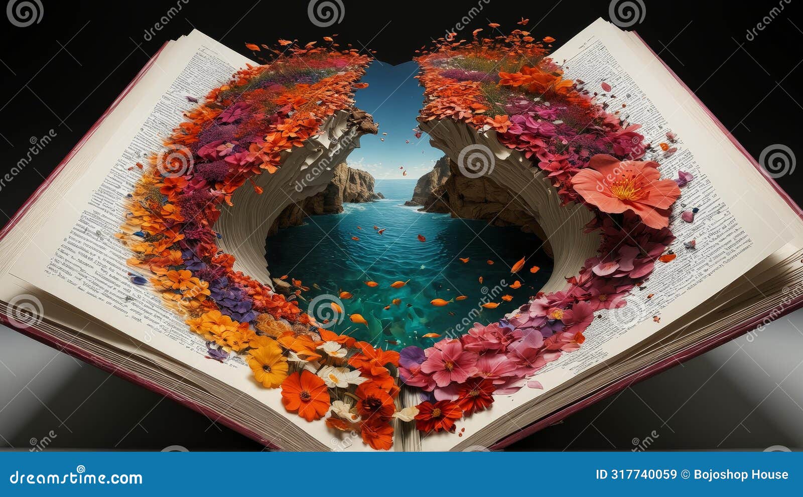 Stack of Books with a Flower on Top, Symbolizing Wisdom and Learning