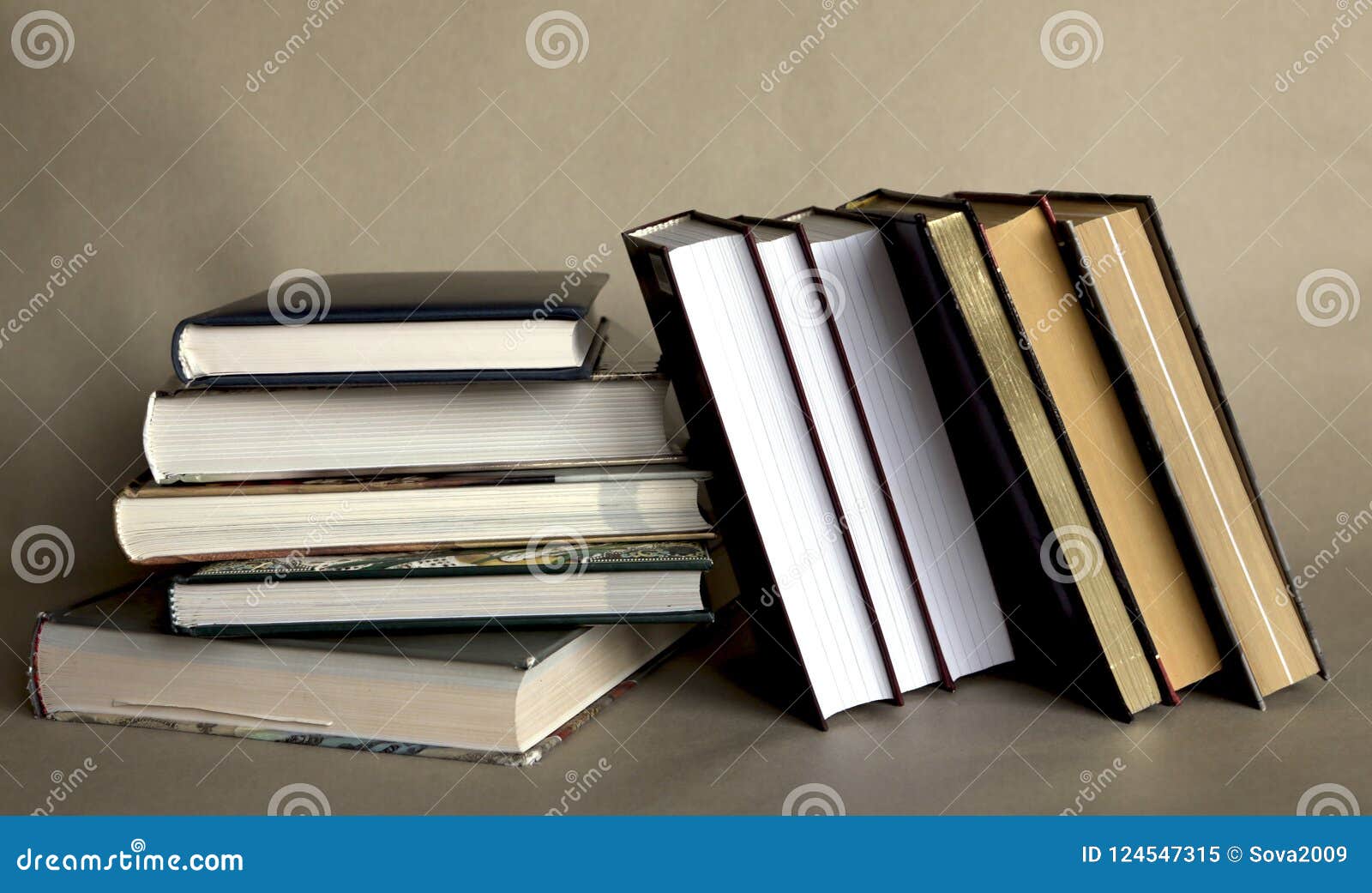 Stack of Books in the Workplace Stock Image - Image of reader, literate