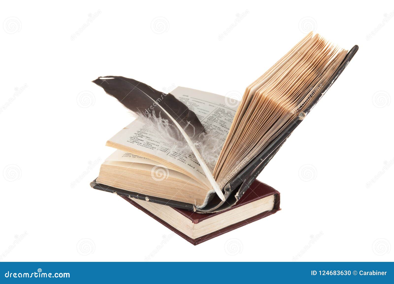 Stack of books and quill stock photo. Image of history 124683630