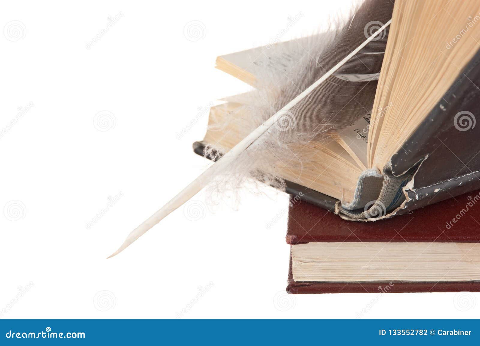 Stack of books and quill stock photo. Image of cover 133552782