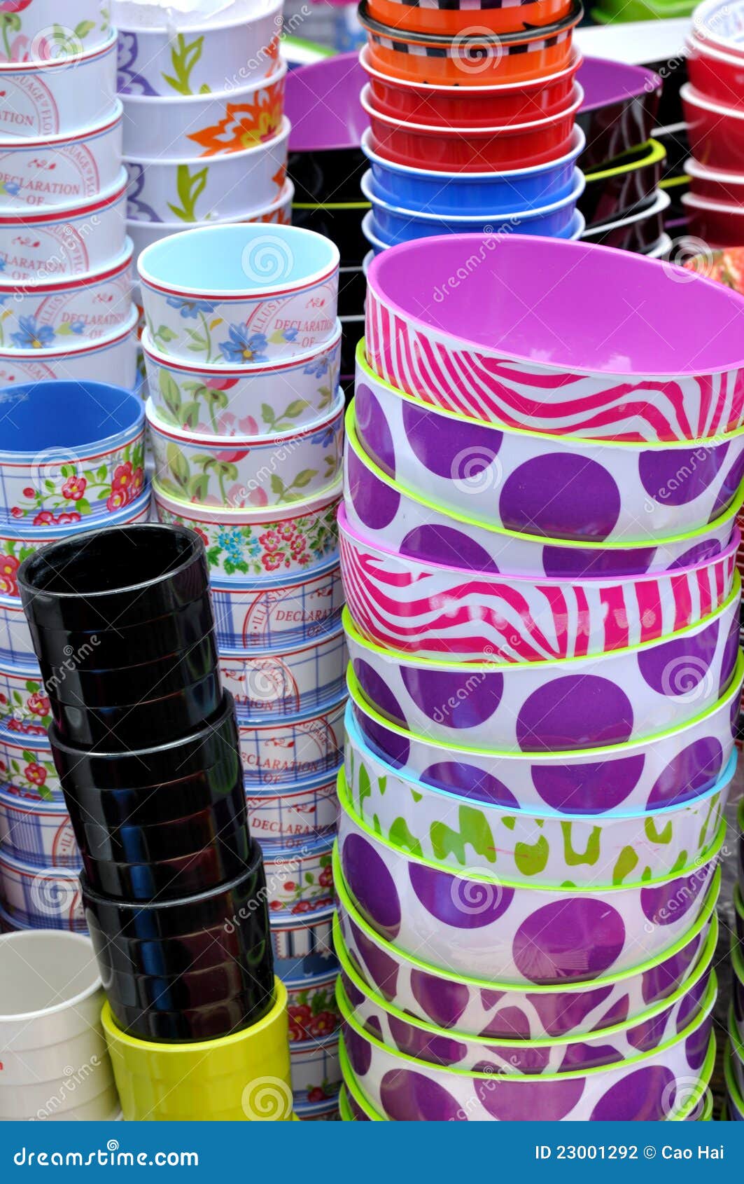 Stack of Bowls and Cups in Various Color Stock Photo Image of stack