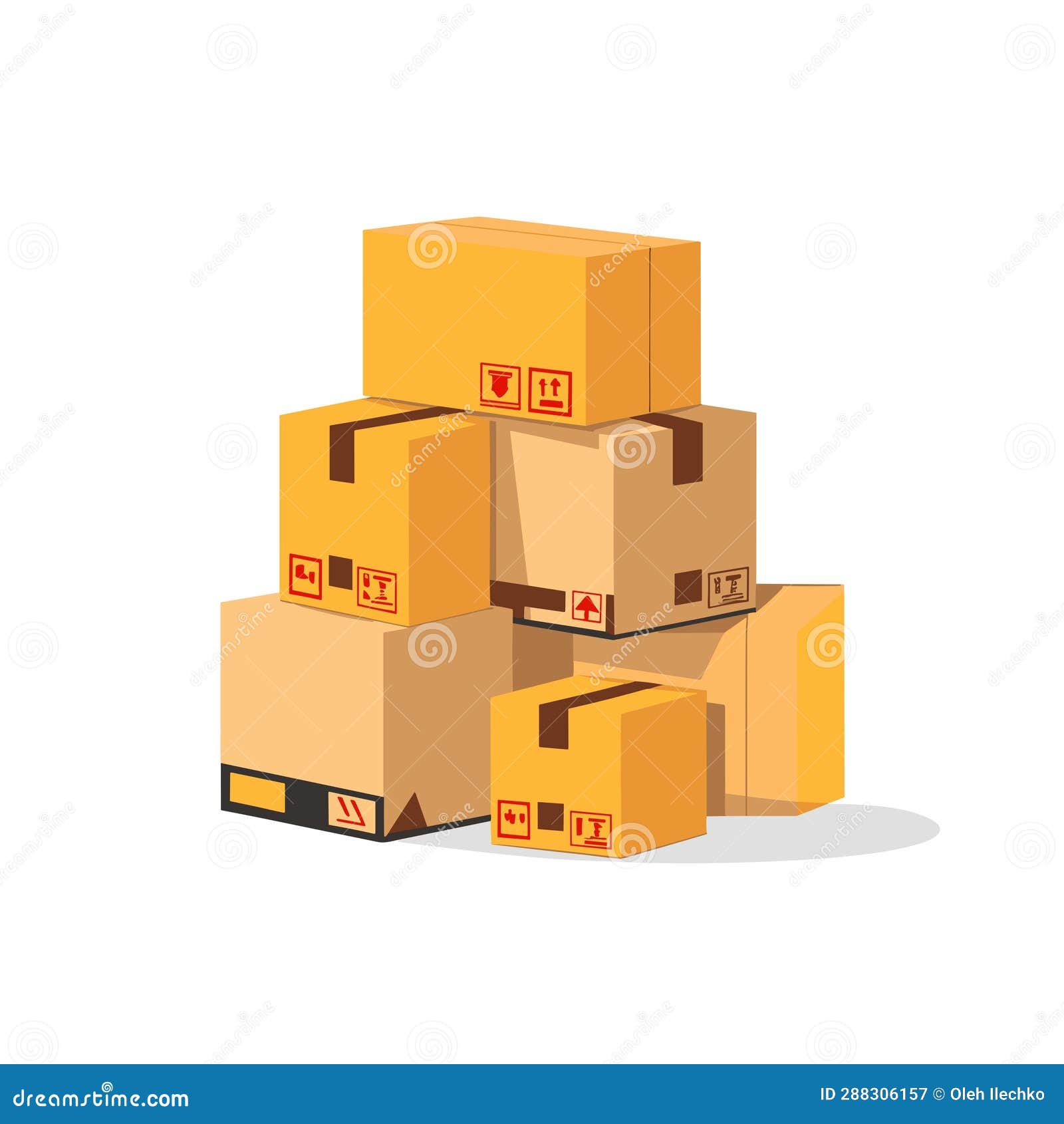 Stack of Boxes Warehouse Vector Flat Isolated Illustration Stock Vector