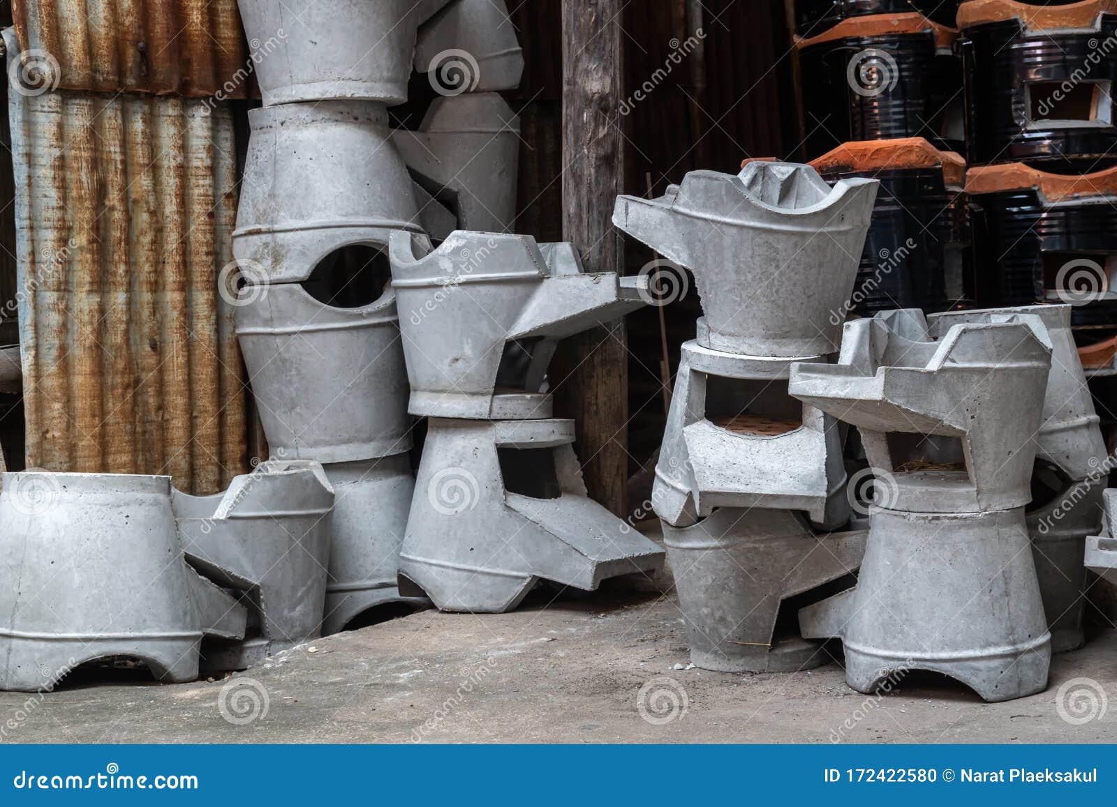 Stack of Brand New Stove Made from Cement Stock Photo - Image of