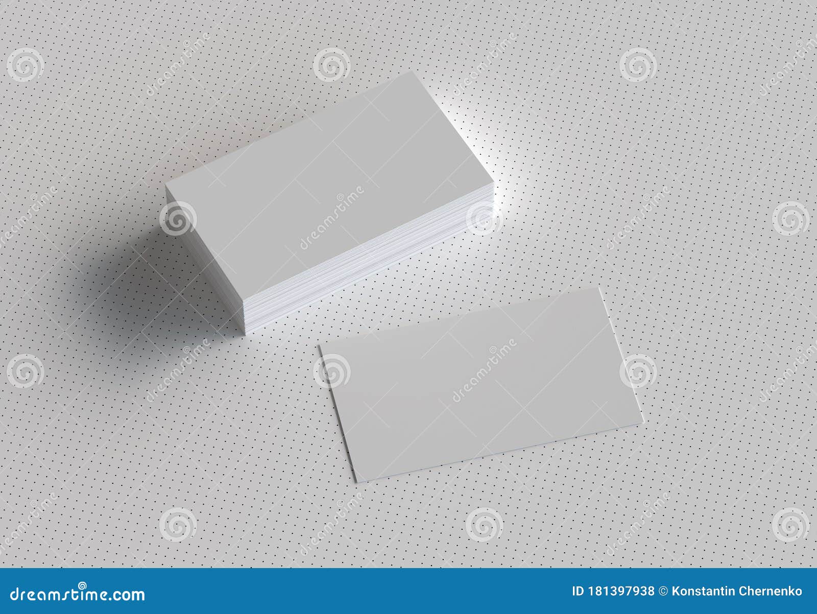 stack of business card mockup for branding identity. 3d render