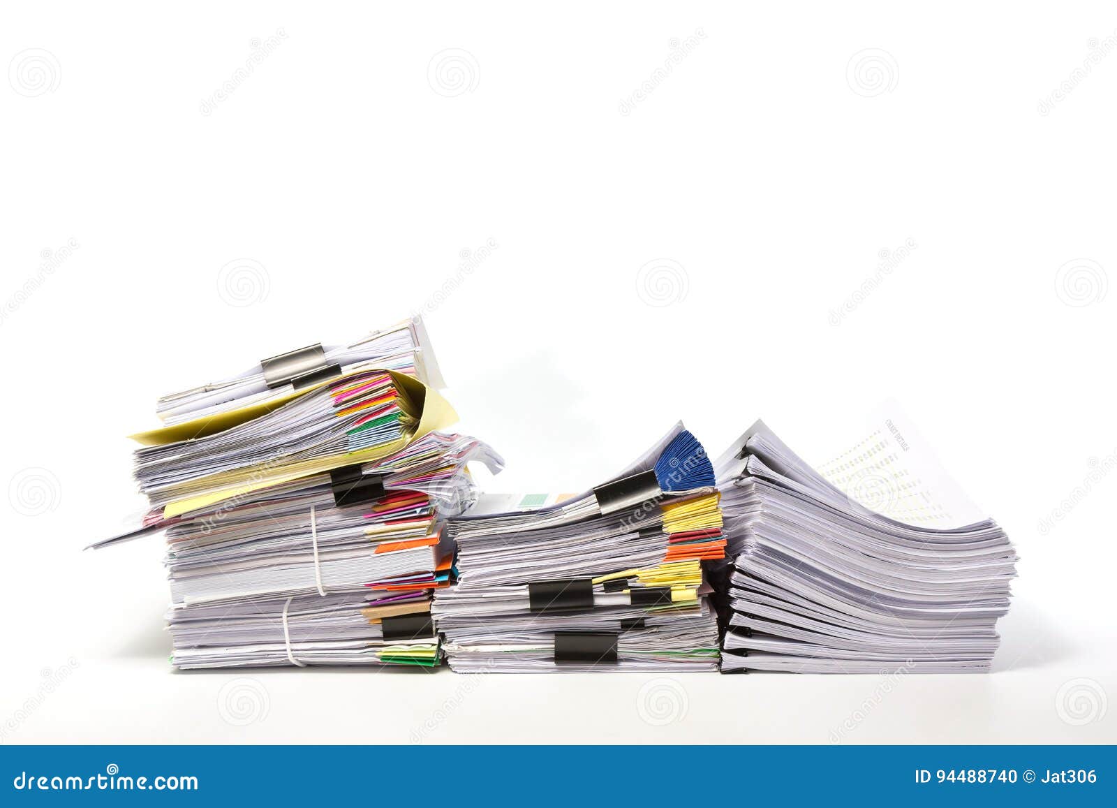 Stack of Business Papers Isolated on White Stock Photo Image of heap