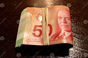 Stack Of Canadian Currency Bills Stock Image Image Of Bill Twenties 
