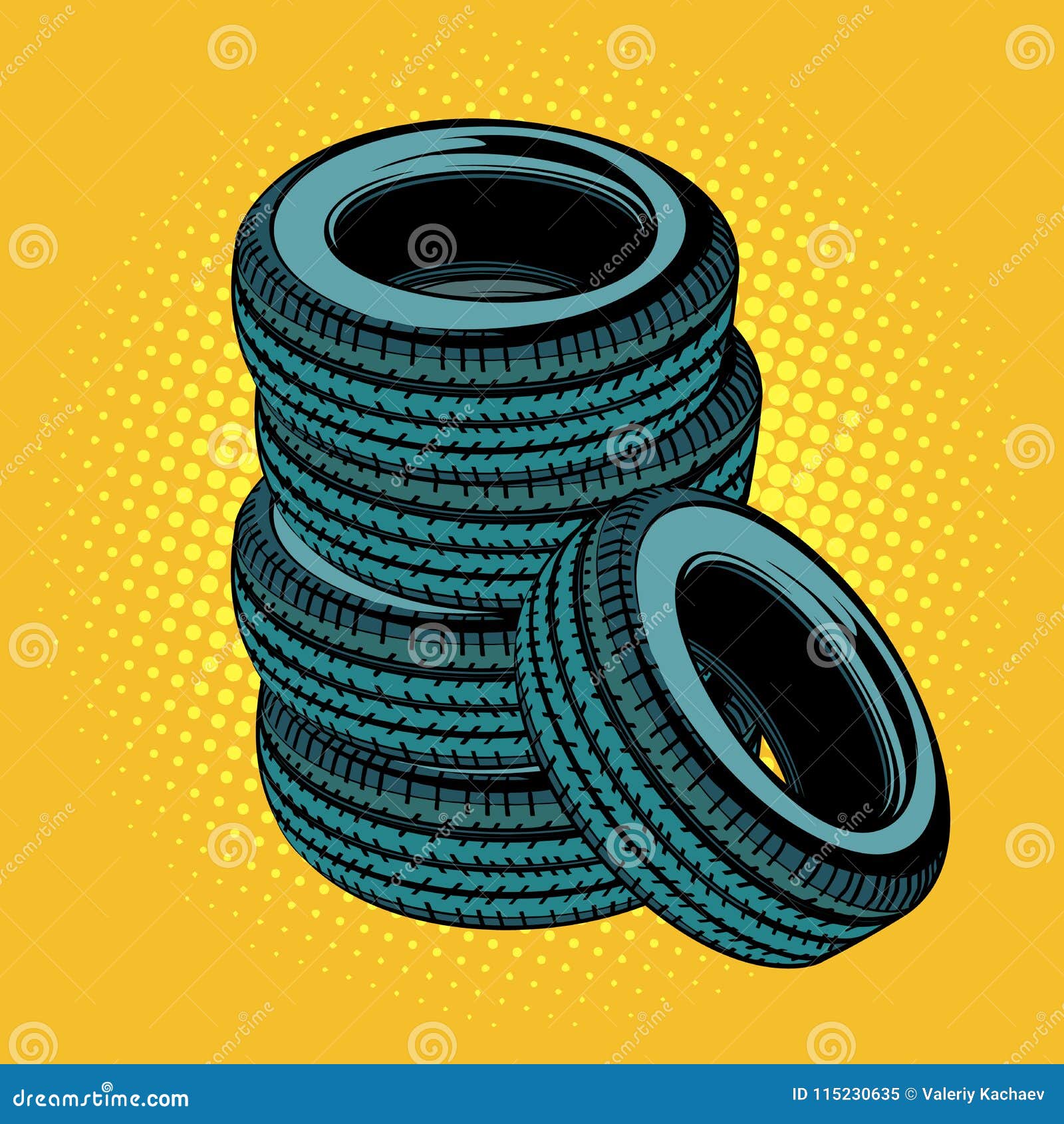 A stack of car tires stock vector. Illustration of heap 115230635