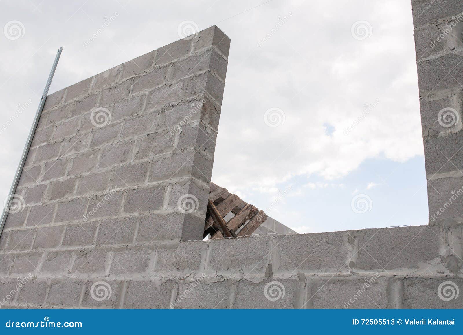 Stack of Cement Blocks at the Construction Site Stock Image Image of