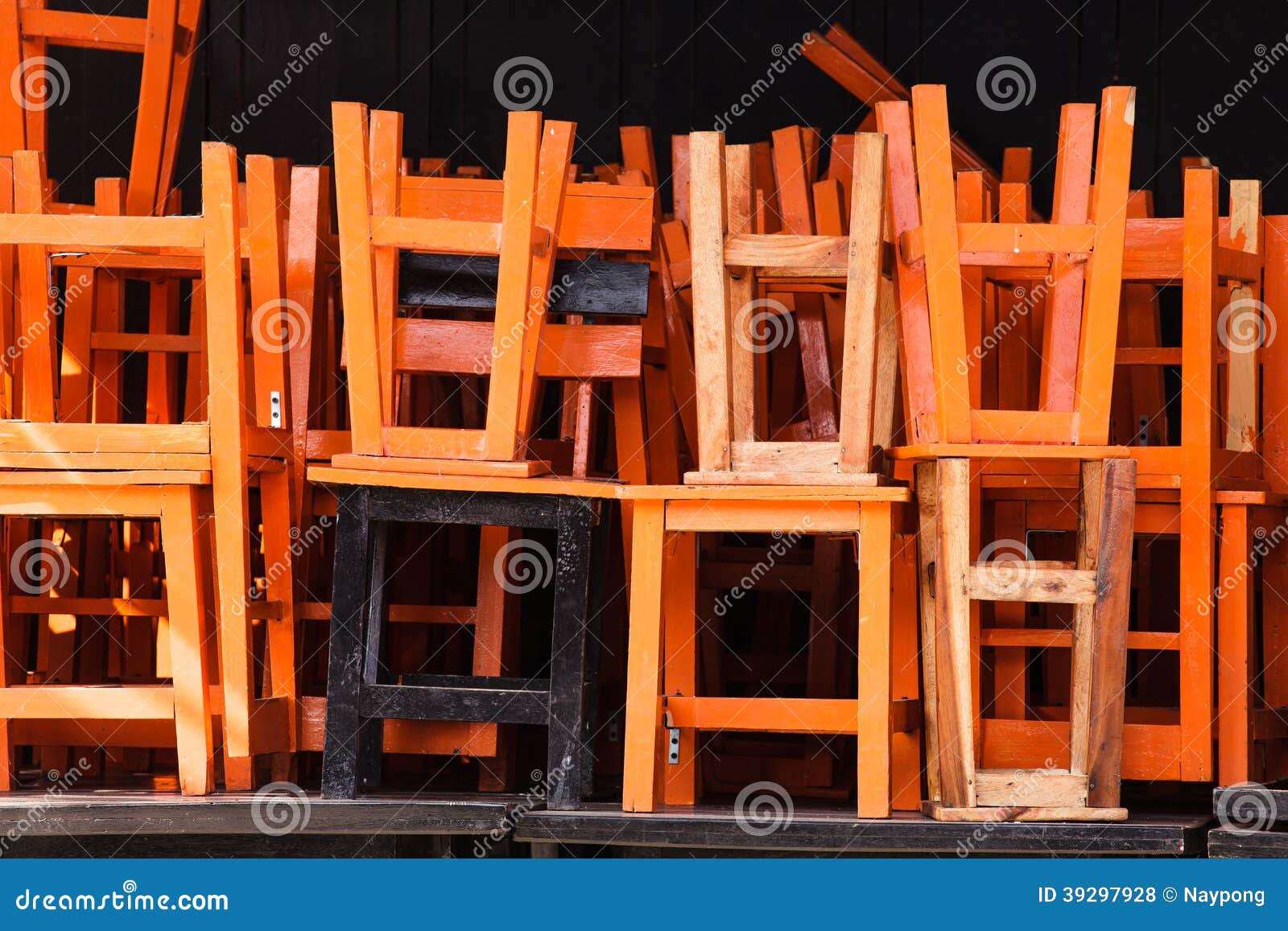 Stack of chairs stock photo. Image of seat, used, chair 39297928
