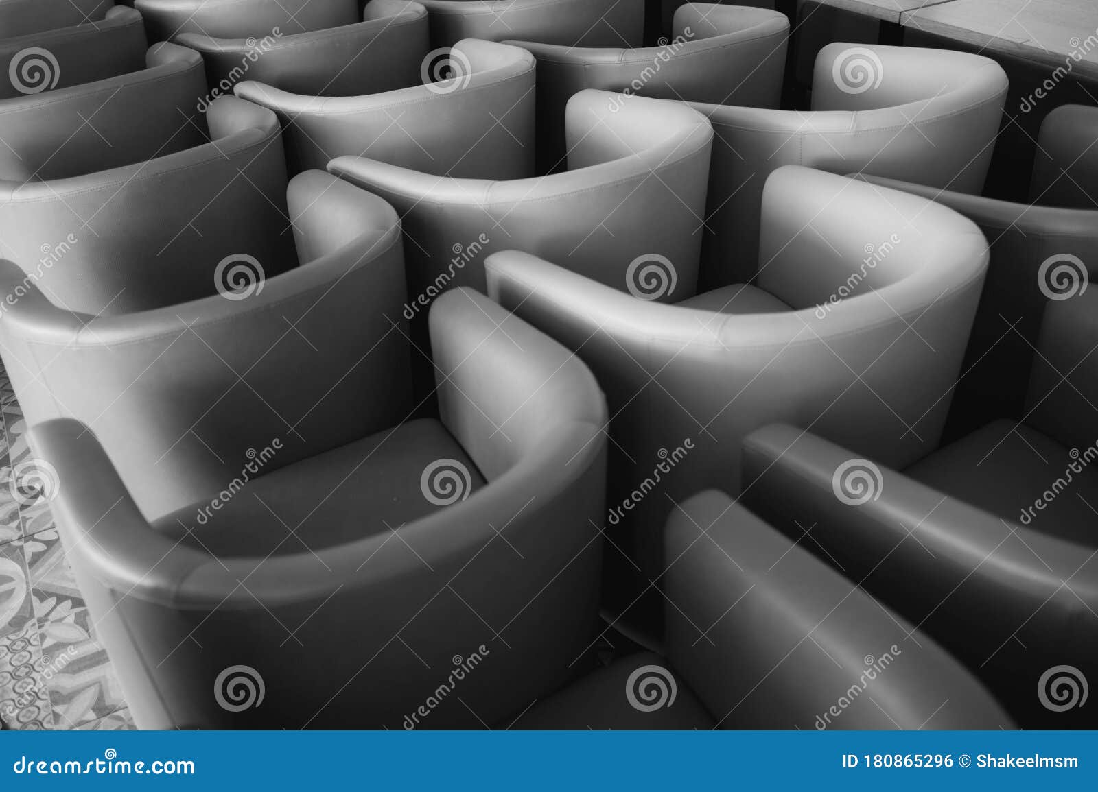 Stack of Chairs in a Restaurant Put Togeather during Corona Virus Lock