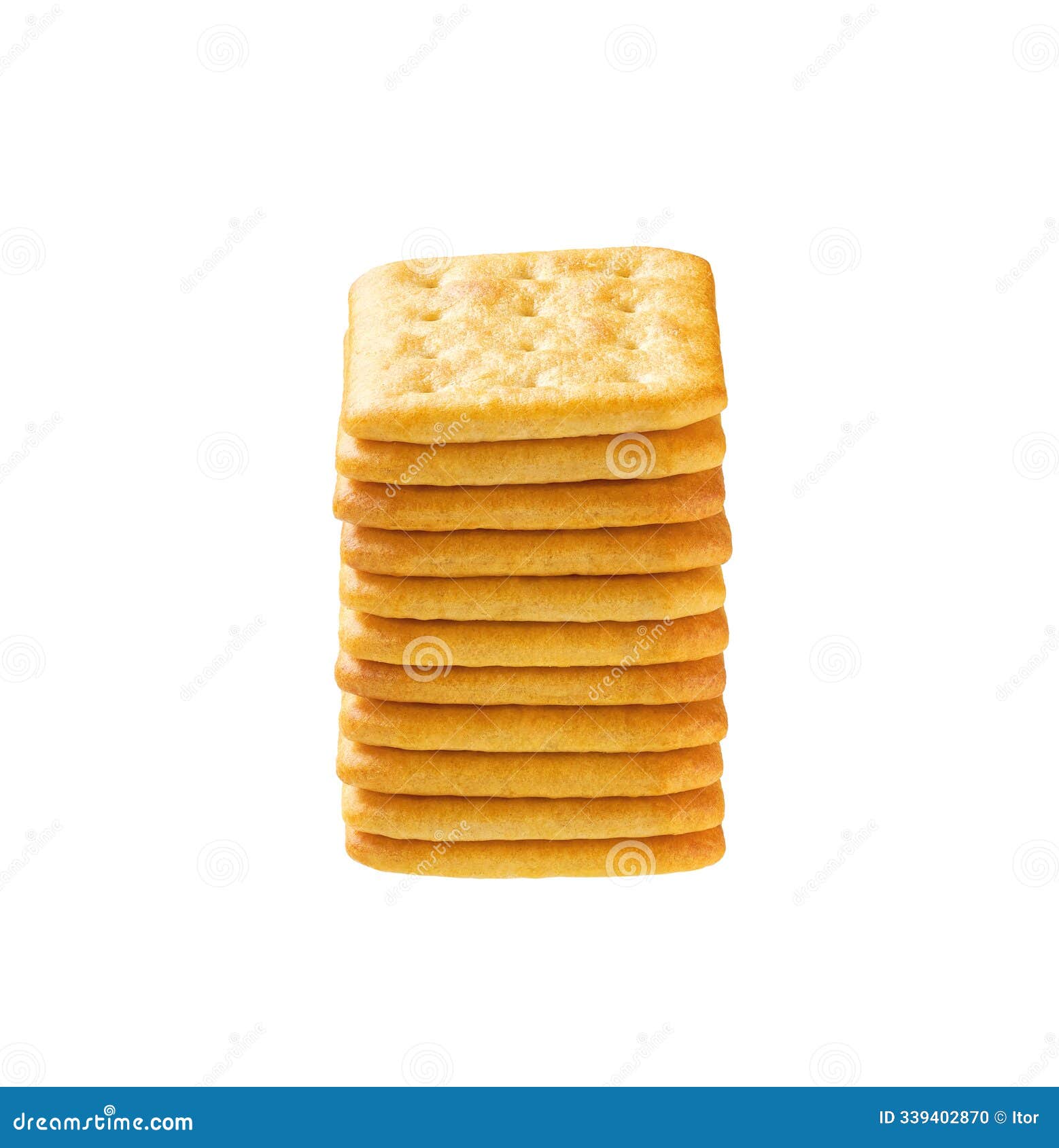 stack of cheese crackers  on white background. cheese crackers placed on top of each other on a white background