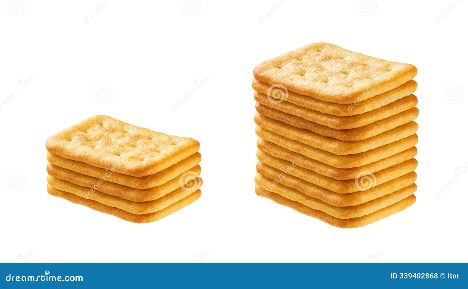 stack of cheese crackers  on white background. cheese crackers placed on top of each other on a white background
