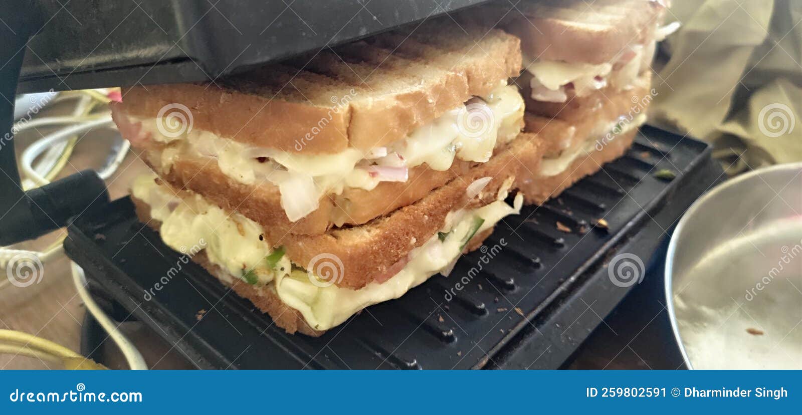 Stack of Cheese Grilled Sandwich in Griller Stock Image Image of meal