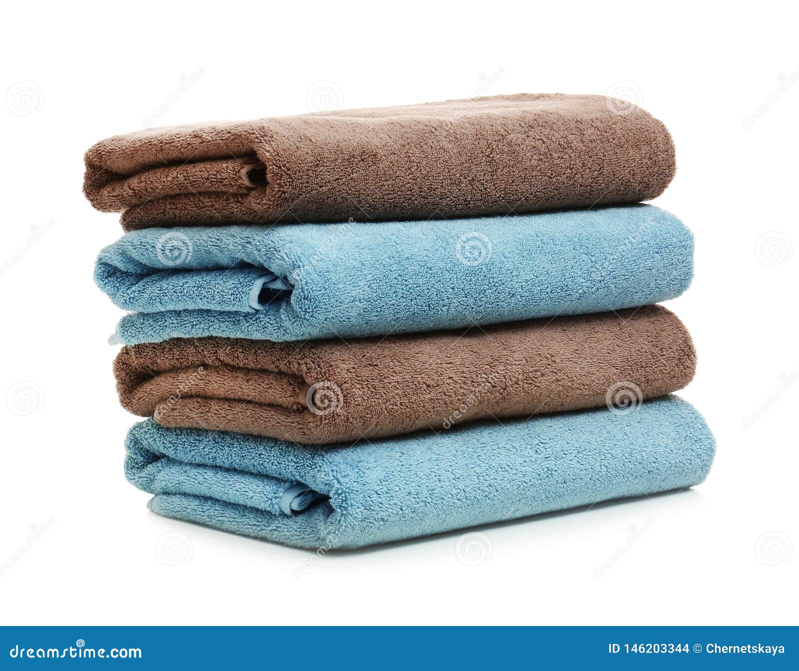 Stack of Clean Folded Towels on White Stock Photo Image of cotton, cloth 146203344