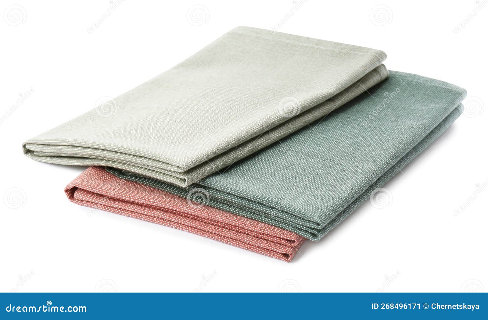 Stack of Clean Kitchen Towels Isolated on White Stock Image Image of