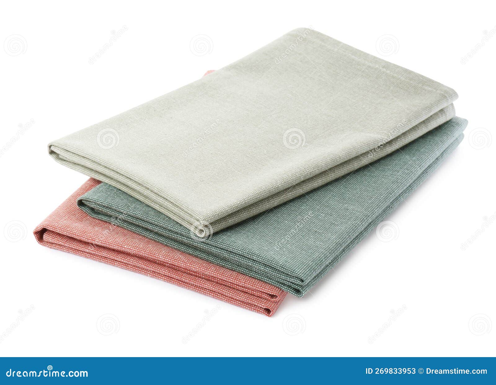 Stack of Clean Kitchen Towels Isolated on White Stock Image Image of