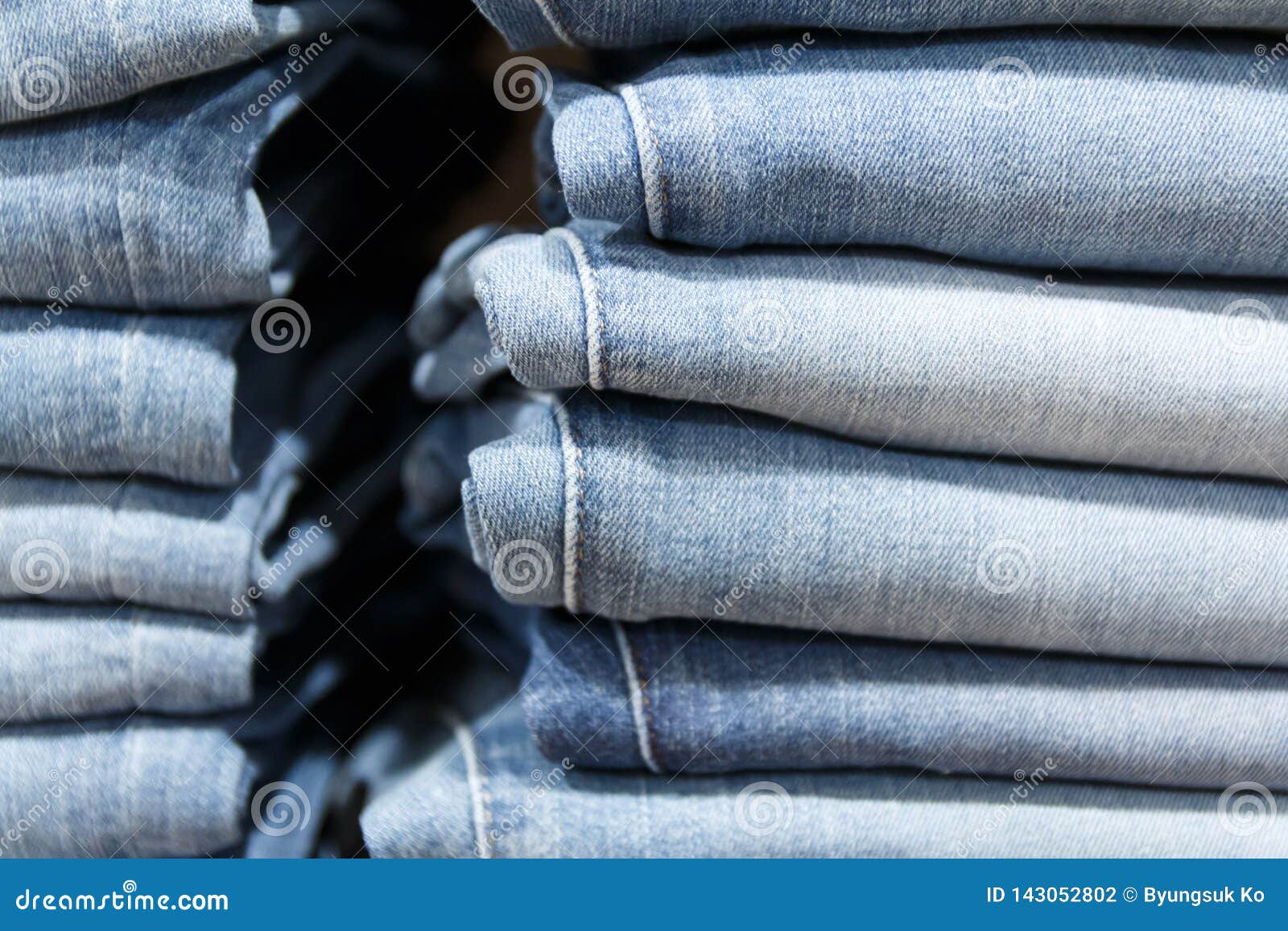 Stack of Clothes Jeans Pants Stock Photo - Image of pile, jean: 143052802