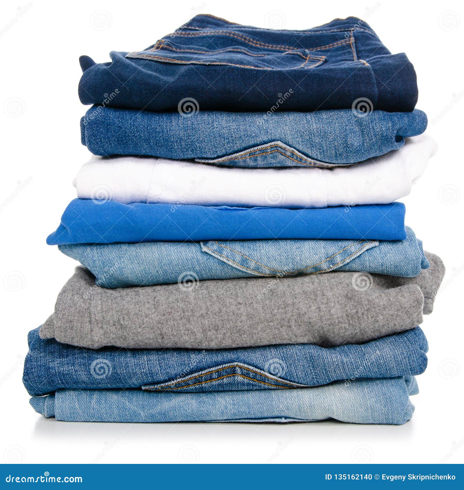 A Stack of Clothes Jeans Pants Stock Photo - Image of pants, jeans ...