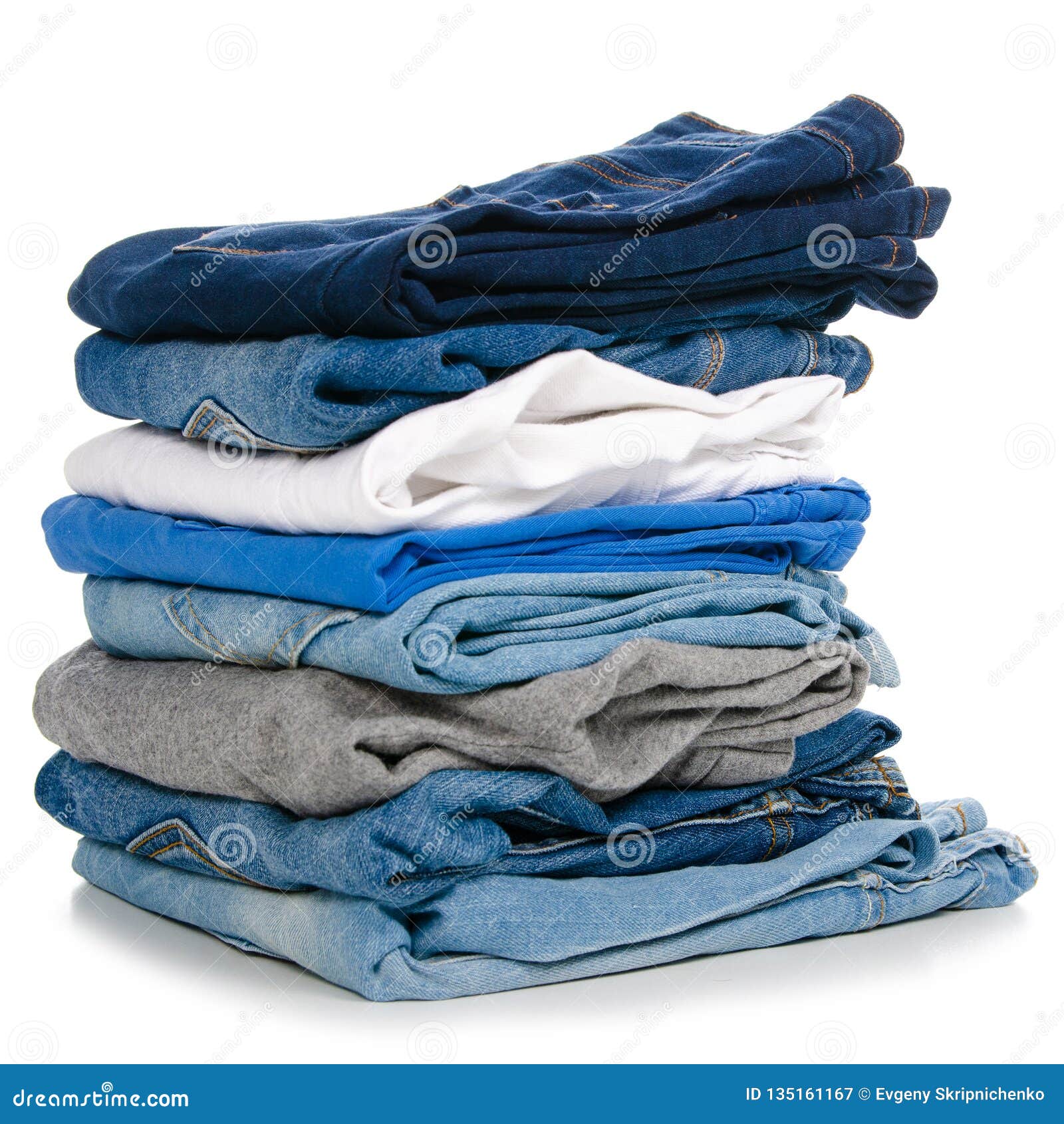 A Stack of Clothes Jeans Pants Stock Image - Image of collection ...