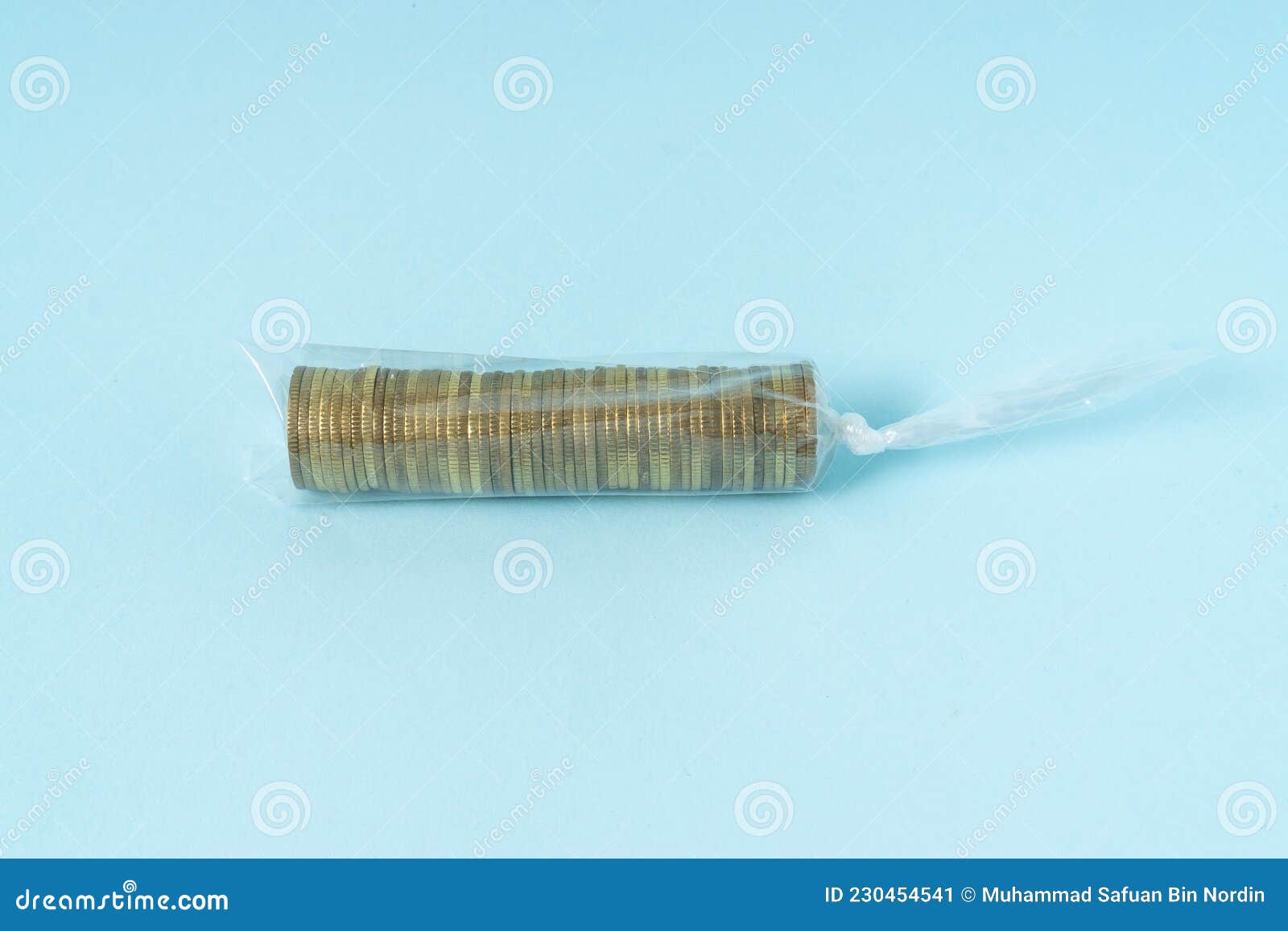 Stack of Coins in a Plastic Bag Stock Image Image of financial, bank