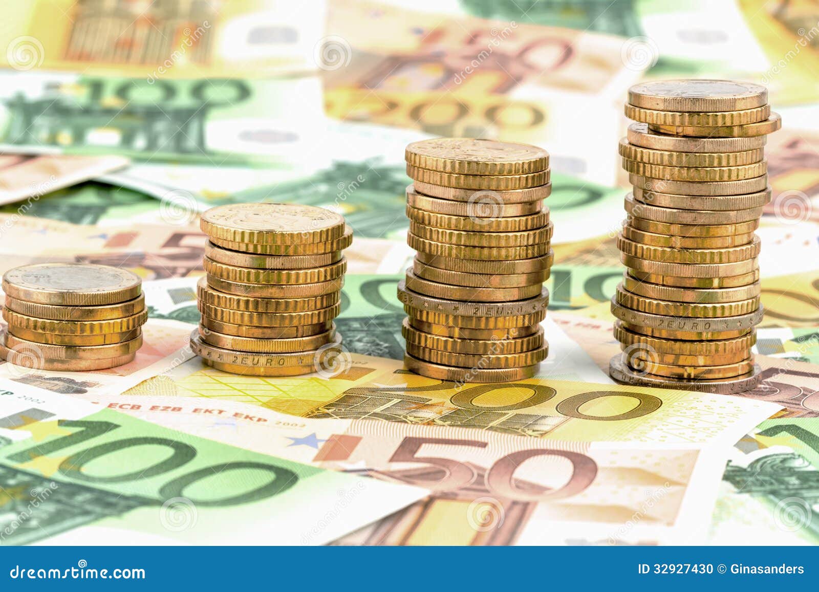 Stack coins, rising curve stock photo. Image of finance ...