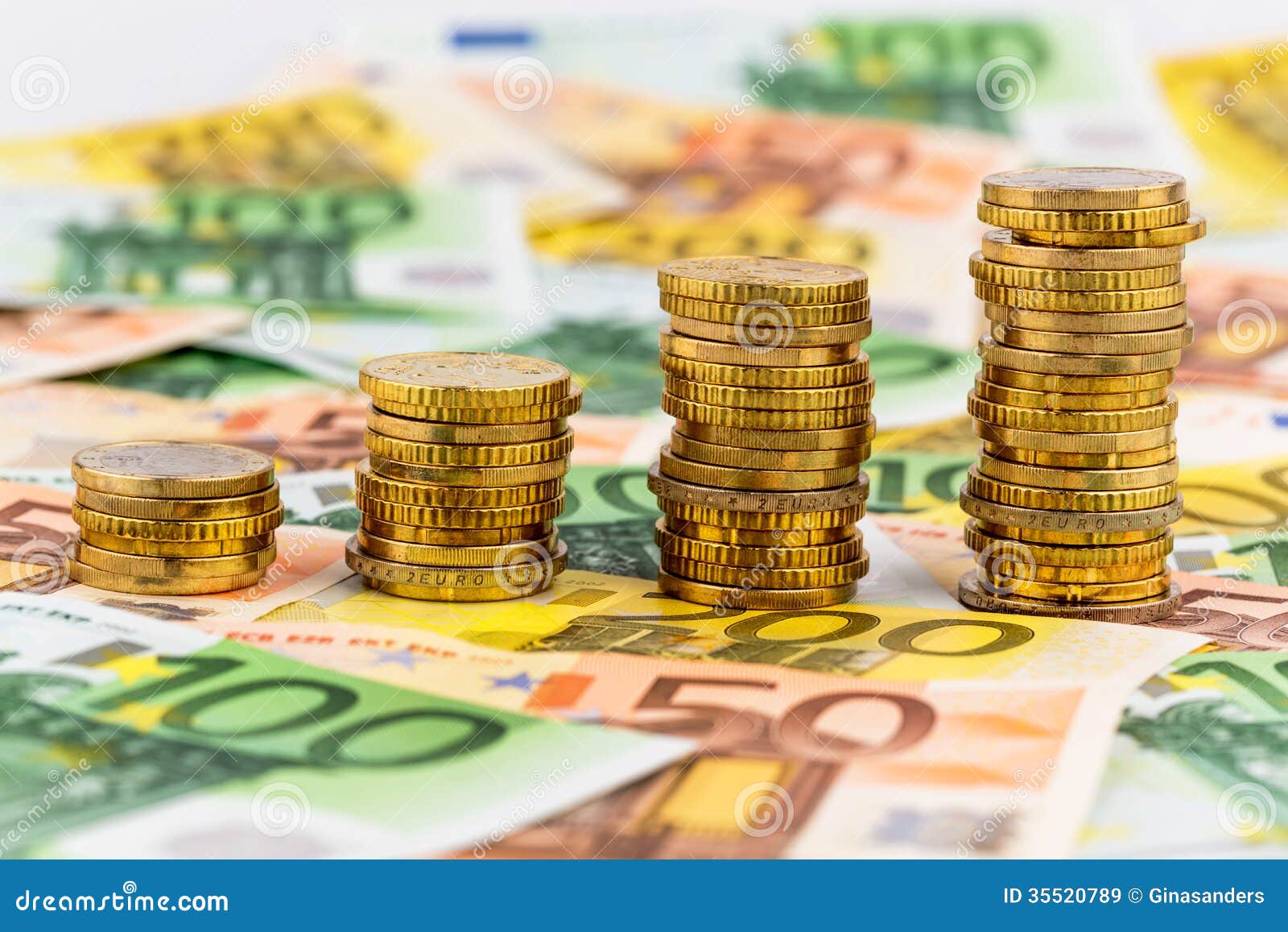 Stack coins, rising curve stock image. Image of interest ...