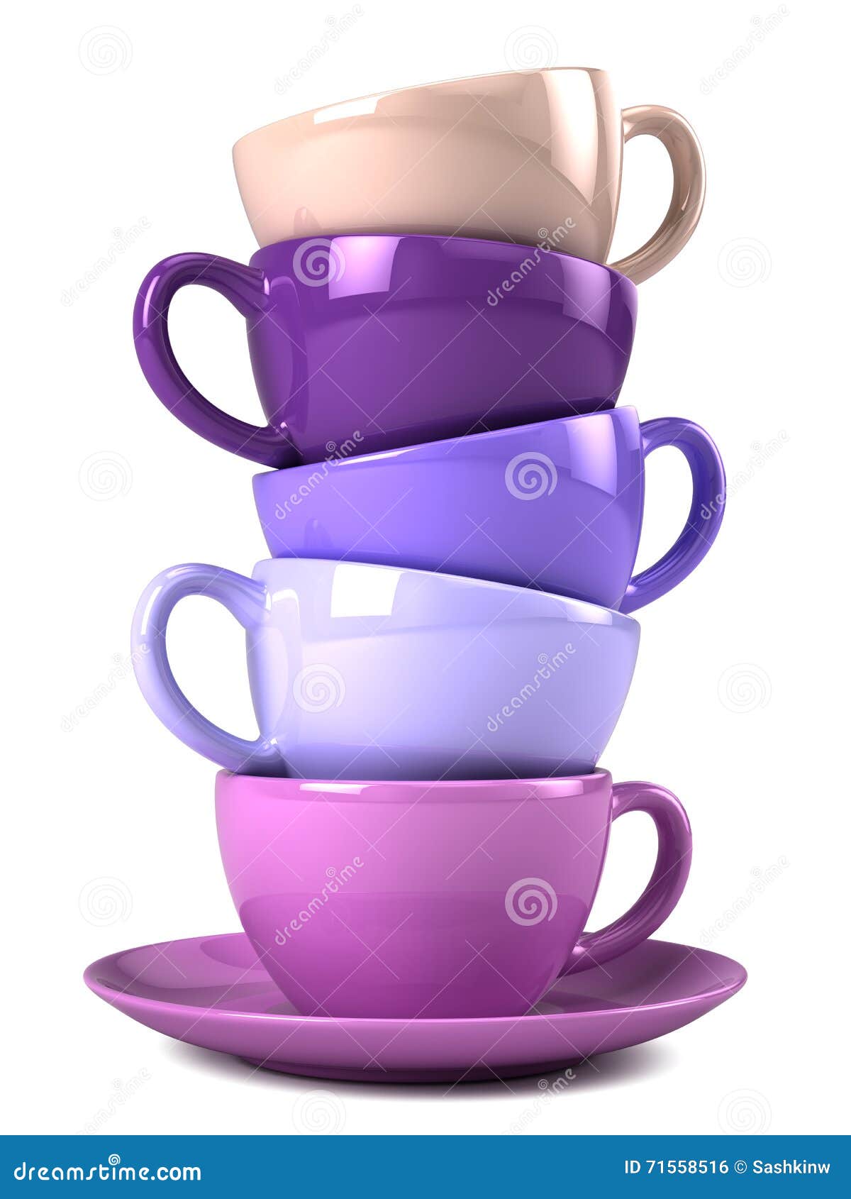 Stack of Colorful Coffee Cups Stock Illustration Illustration of