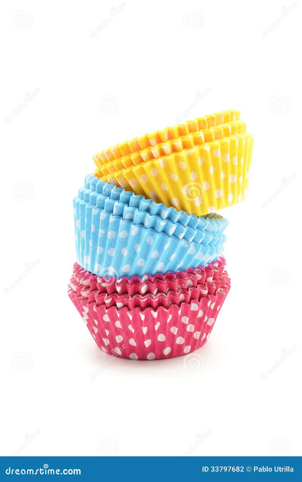 stack of colorful cupcake cases
