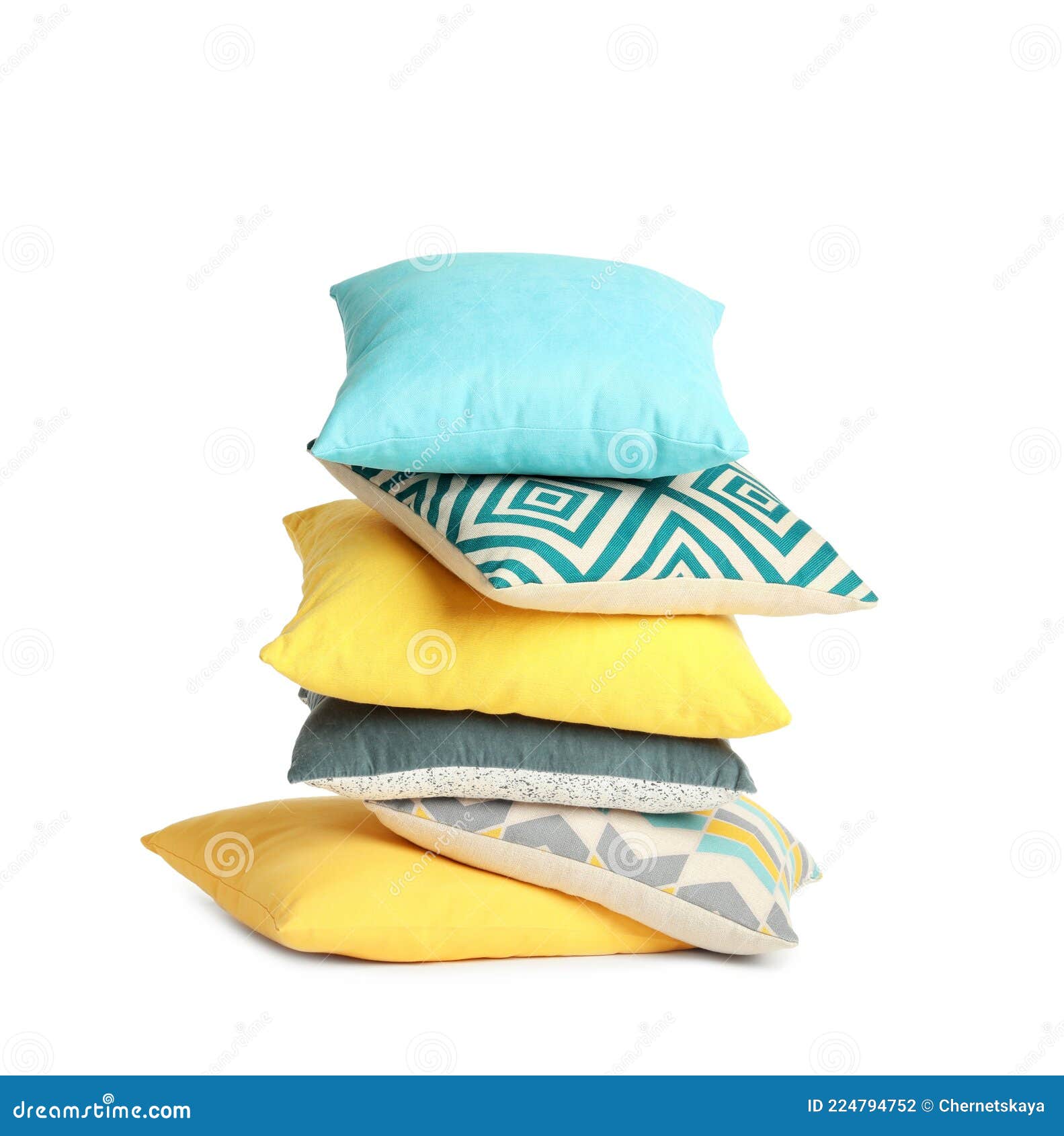 Stack of Colorful Decorative Pillows on White Stock Photo Image of