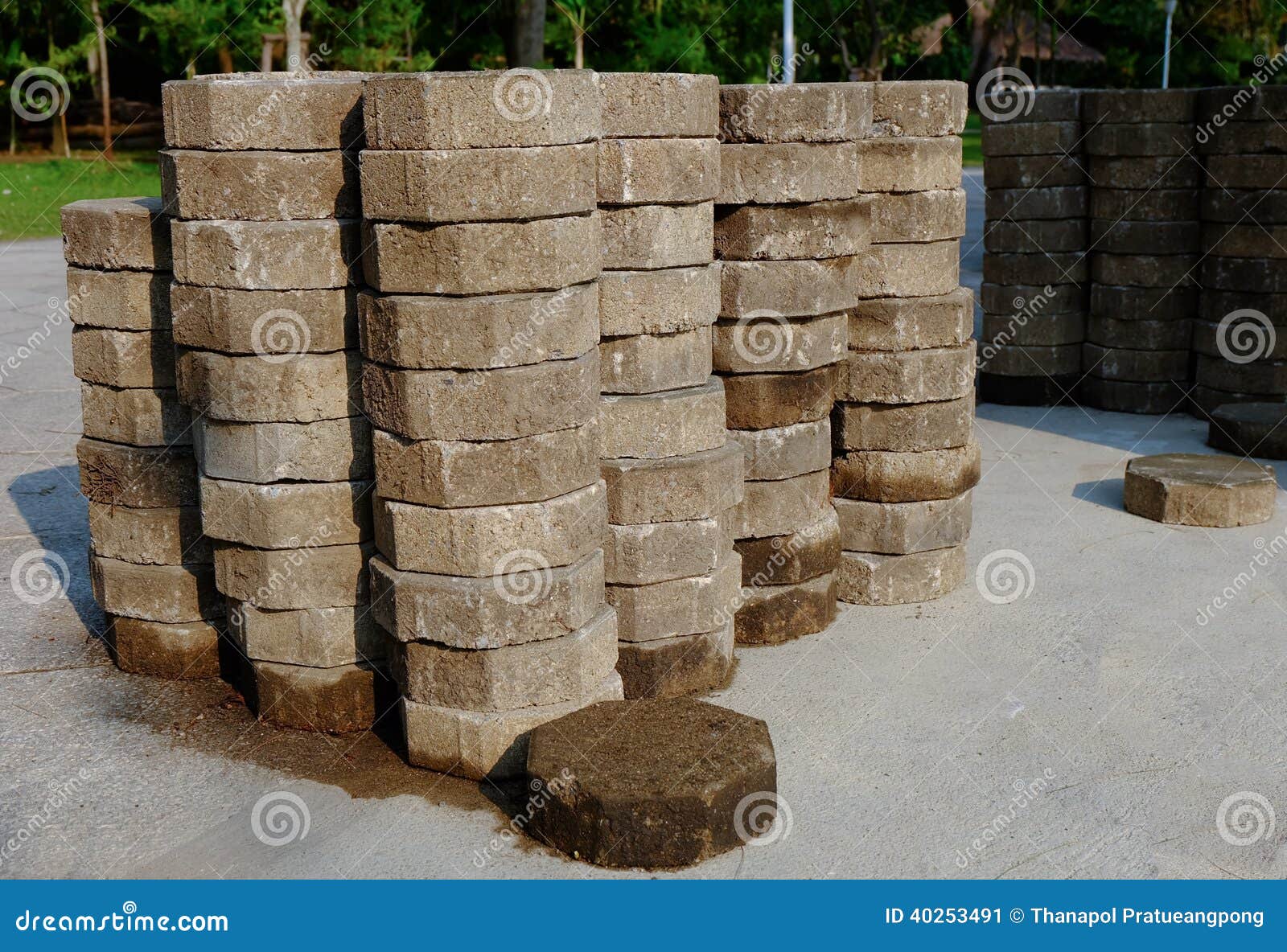 A stack of concrete blocks stock image. Image of industry 40253491