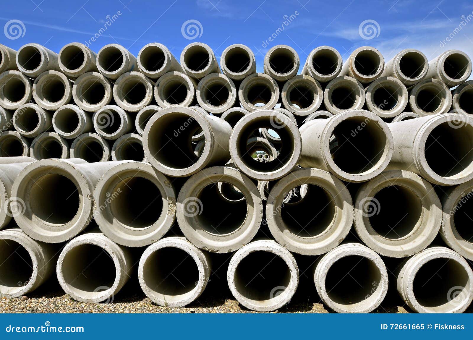 Stack of Concrete Culverts for Drainage Stock Image Image of pipe