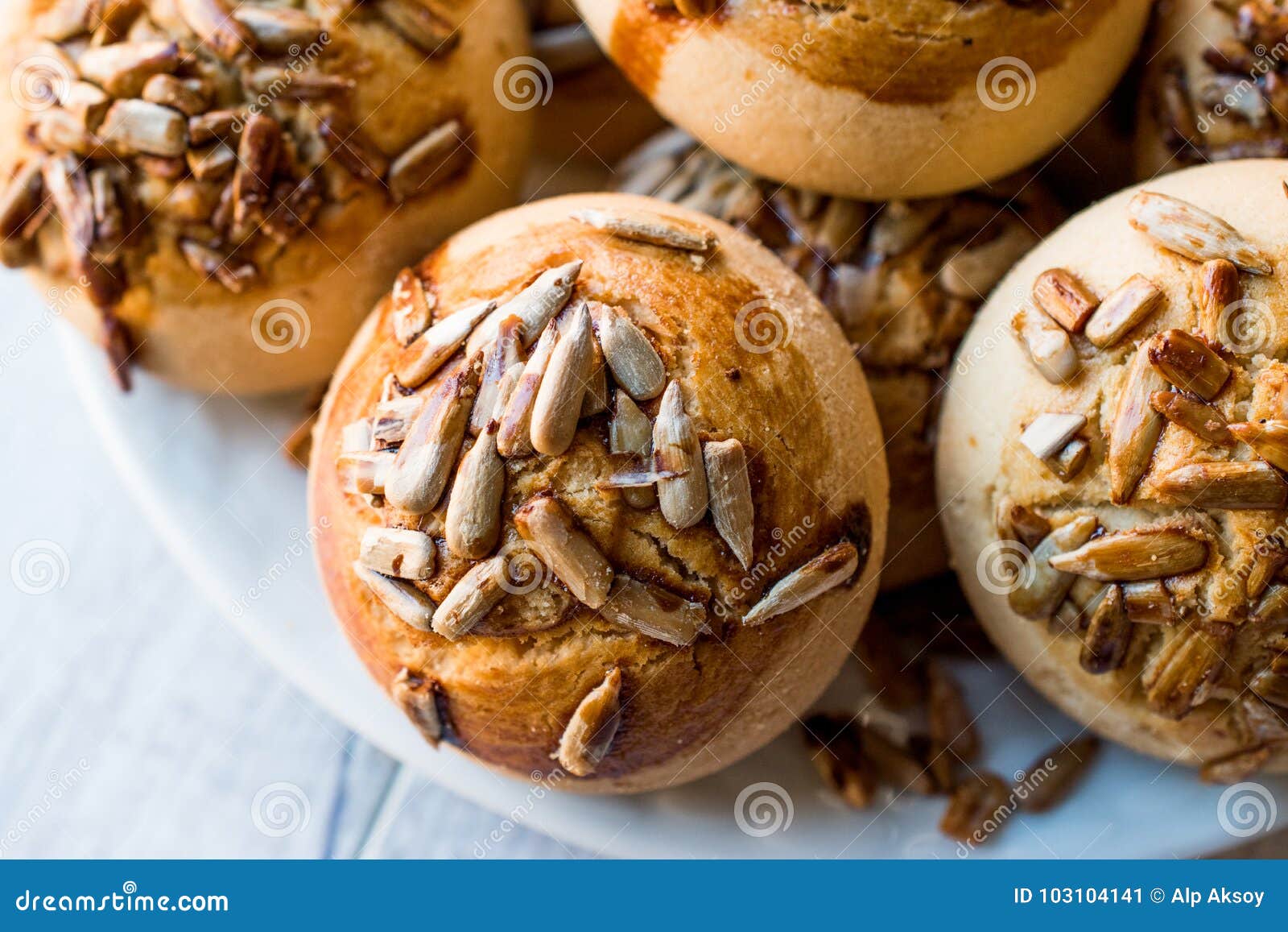 Stack of Cookies with Sunflower Seeds. Stock Image Image of biscuits