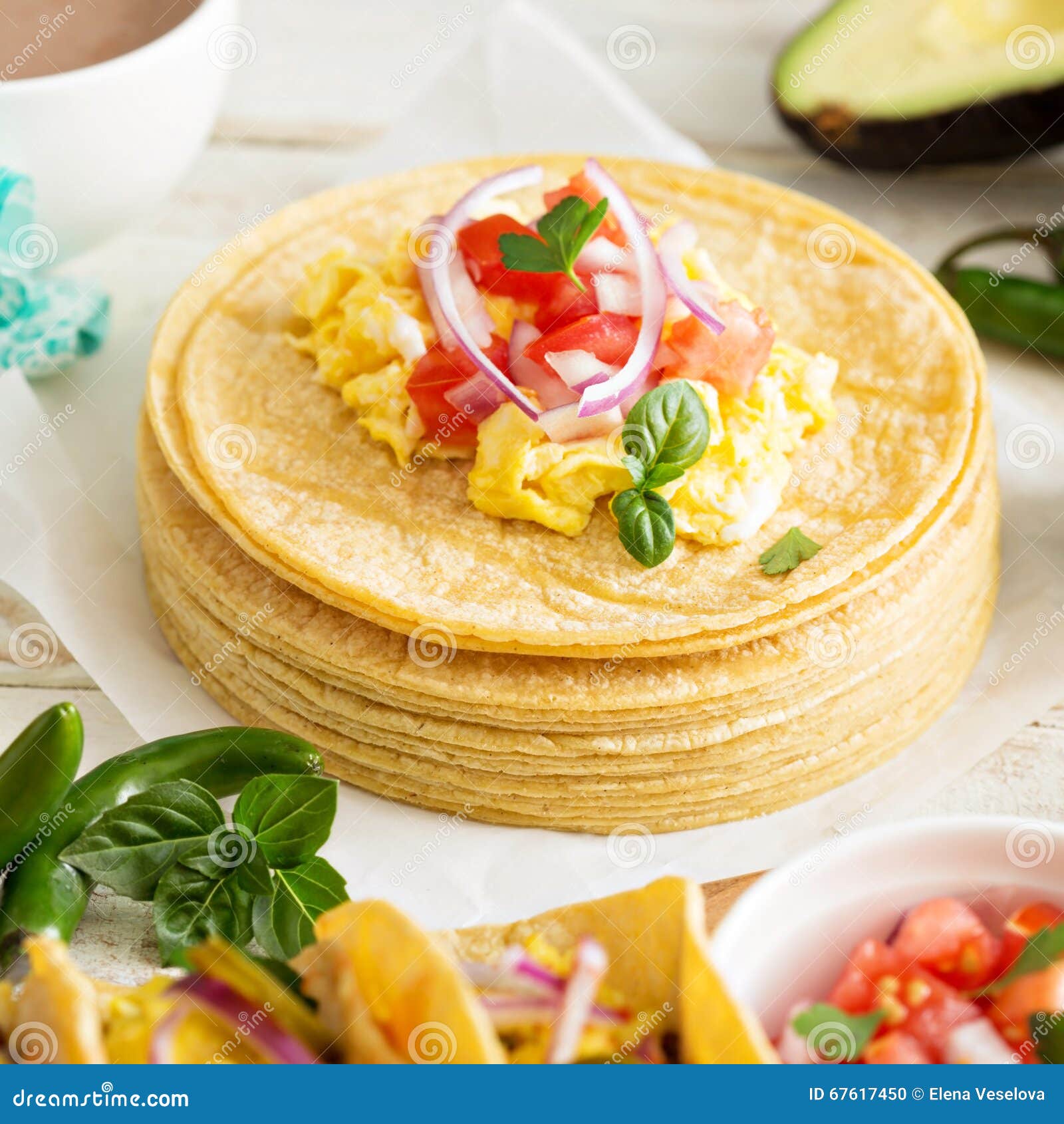 Stack of corn tortillas stock photo. Image of food, mexican - 67617450