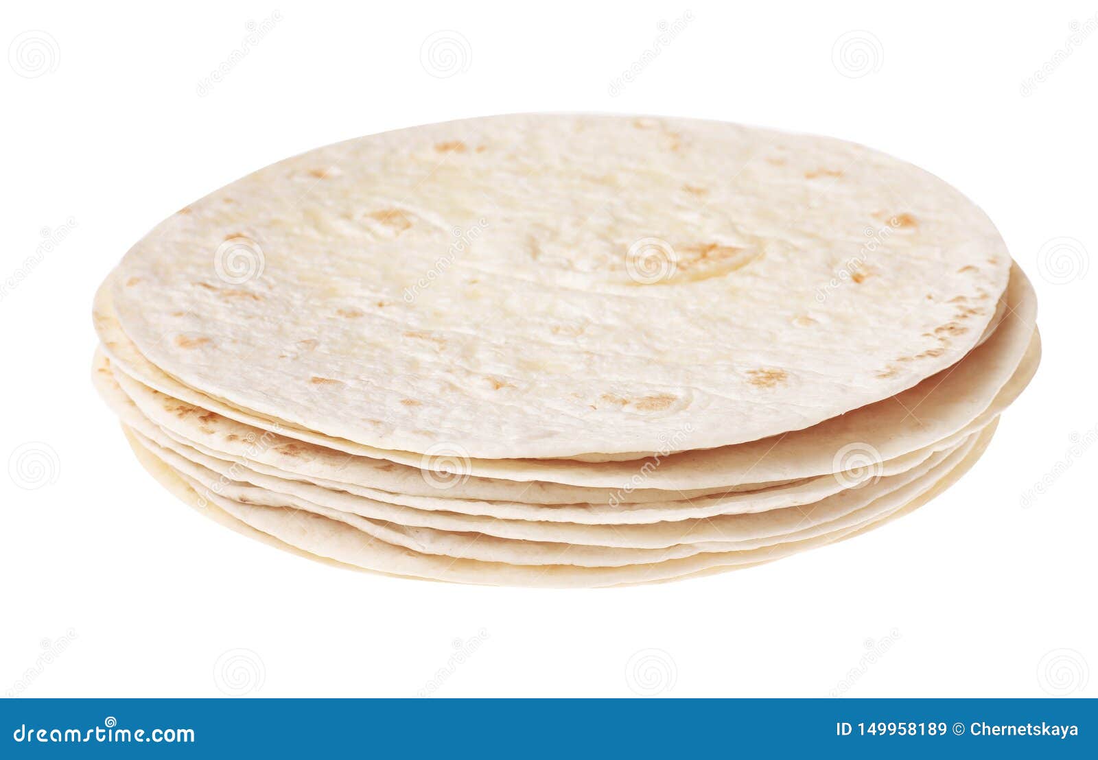 Stack of Corn Tortillas on White. Unleavened Bread Stock Image Image