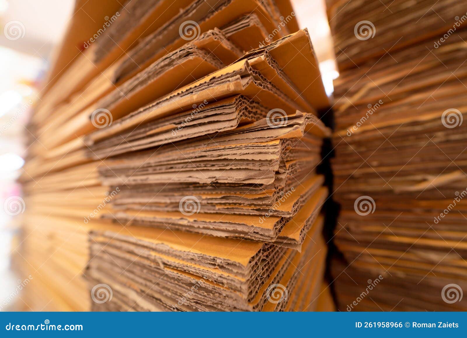 A Stack of Craft Paper Folded in a Warehouse Stock Photo Image of