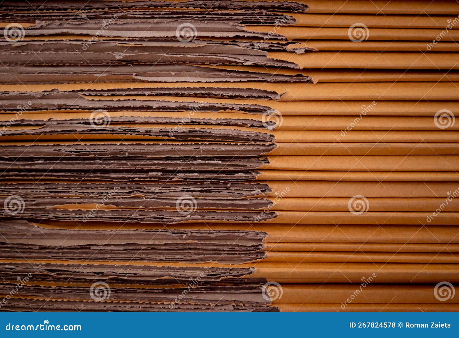 A Stack of Craft Paper Folded in a Warehouse Stock Photo Image of