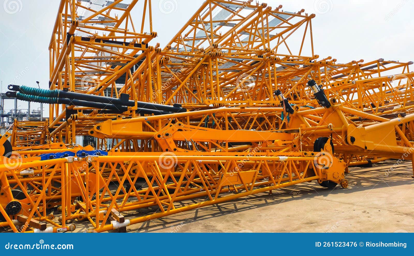 A Stack of Crane Boom, Lower Section, Middle Section, Upper Section