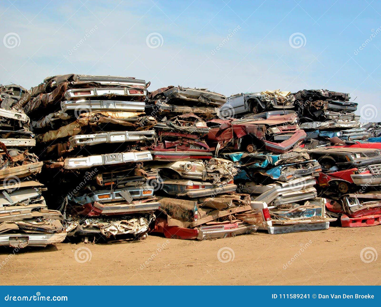 Stack of crushed cars stock image. Image of insurance 111589241