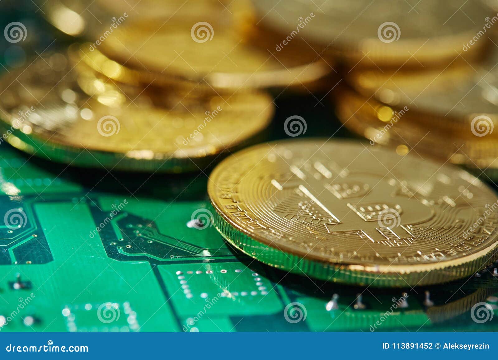 Stack Of Cryptocurrencies In A Circle On Motherboard ...