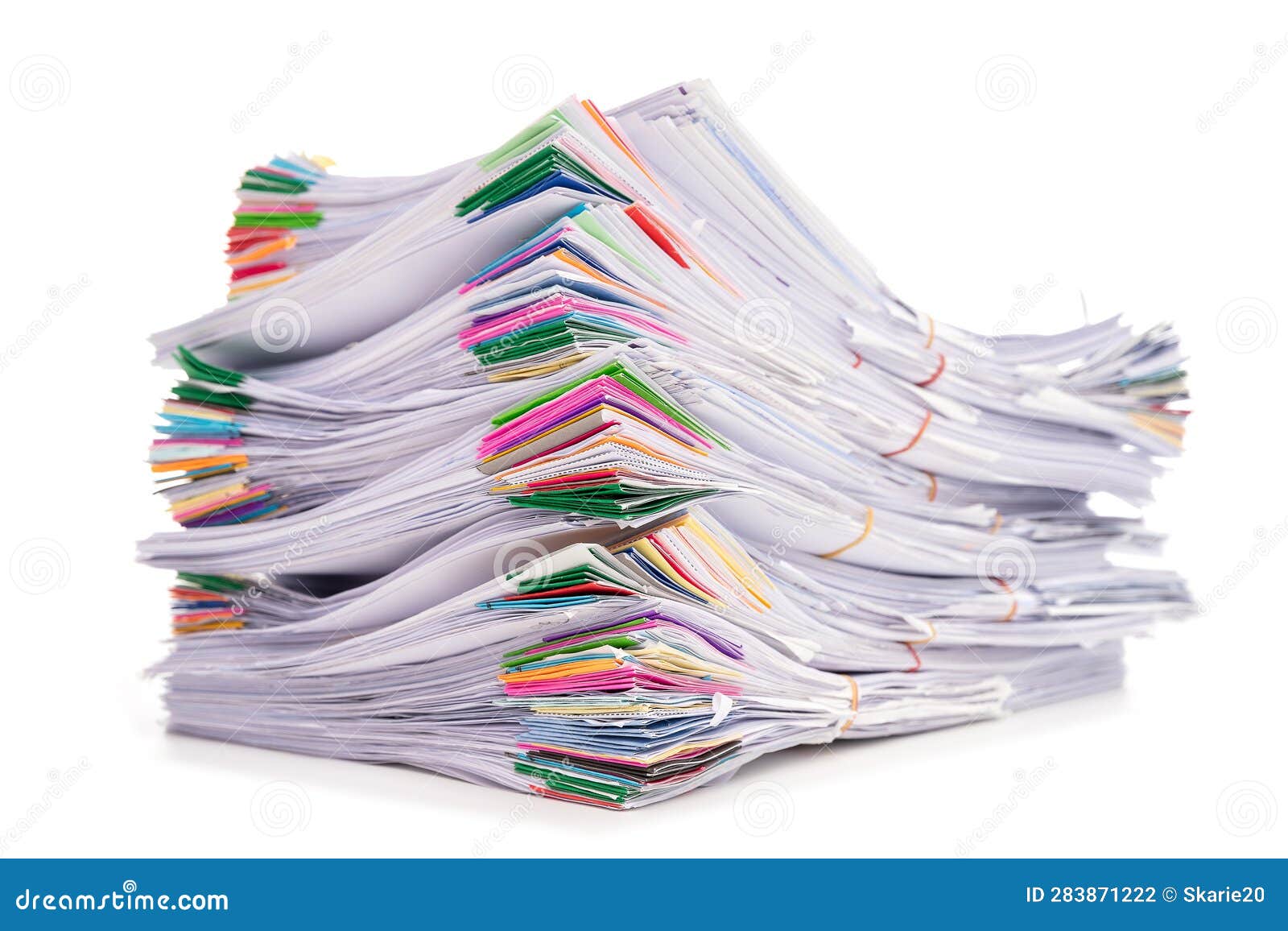 Stack of Documents Isolated on White Background Stock Photo - Image of ...