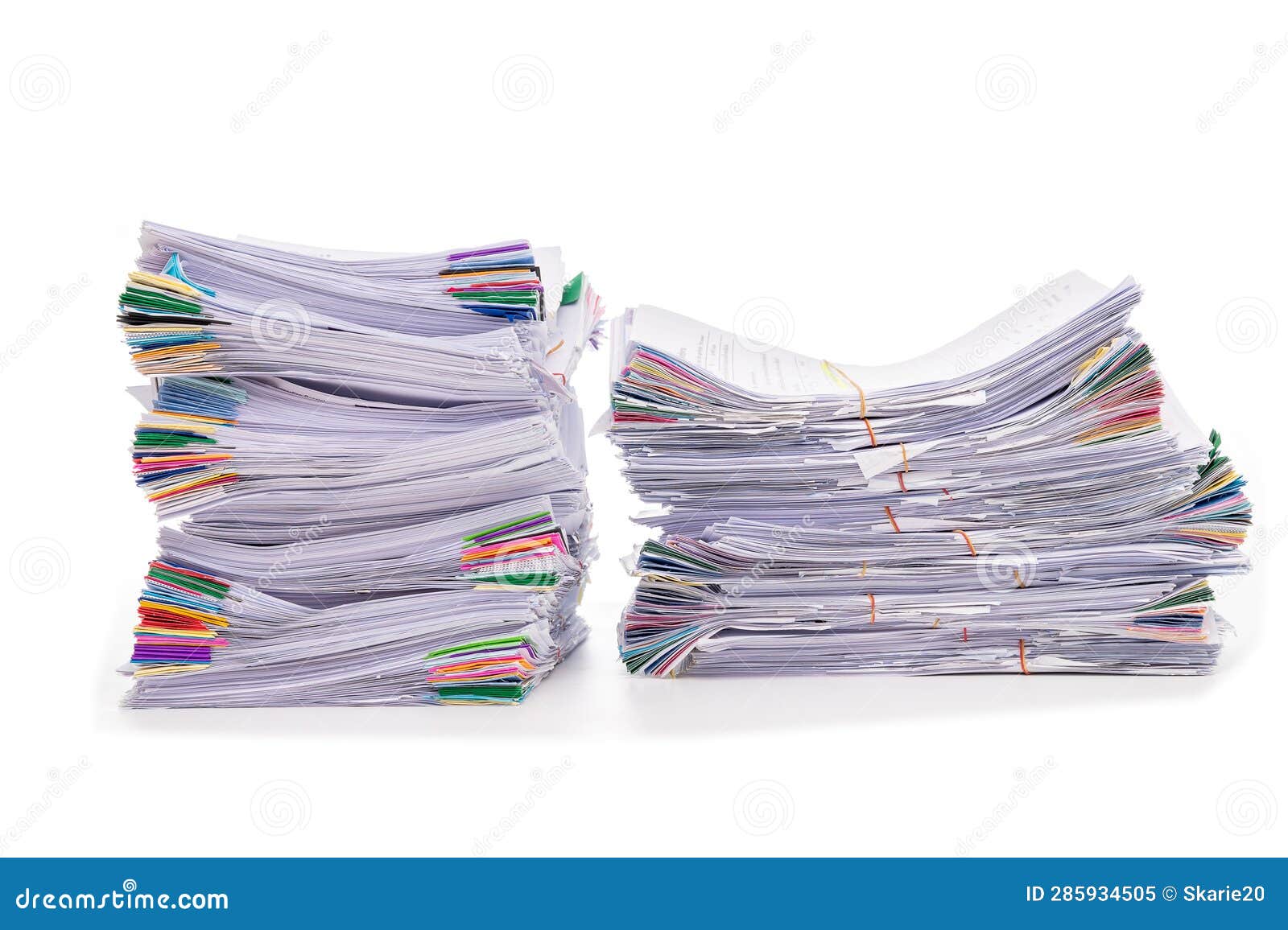 Stack of Documents Isolated on White Background Stock Image - Image of ...