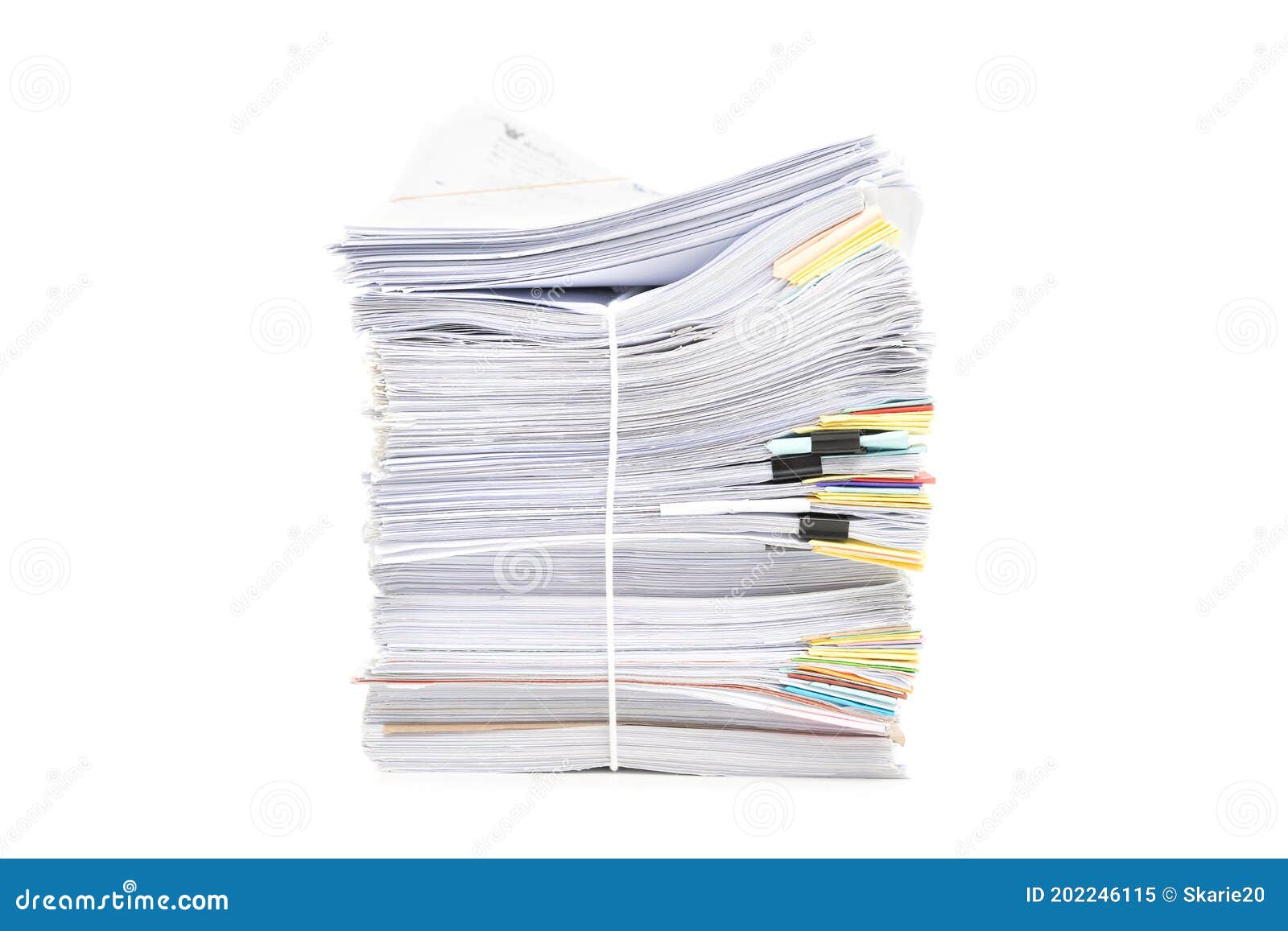 Stack of Documents Isolated on White Background. Documents Pile Stock ...