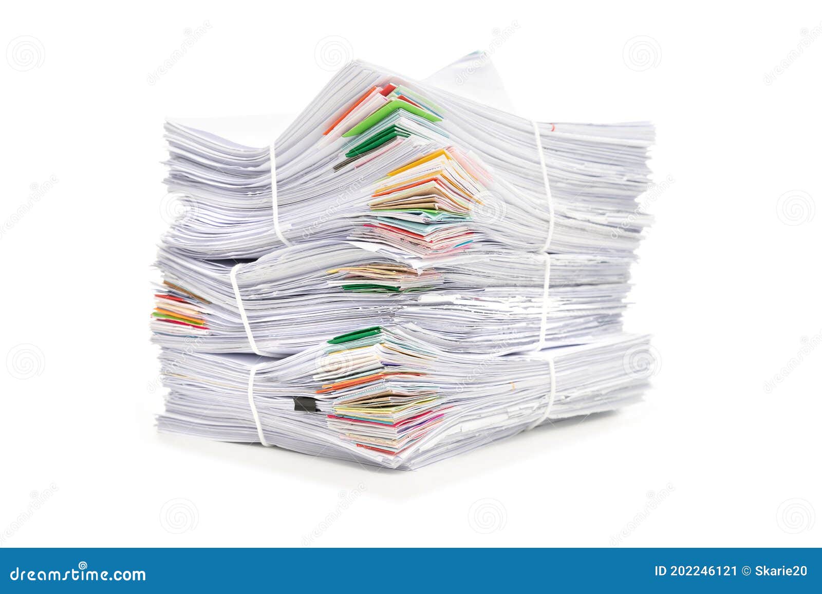 Stack of Documents Isolated on White Background. Documents Pile Stock ...