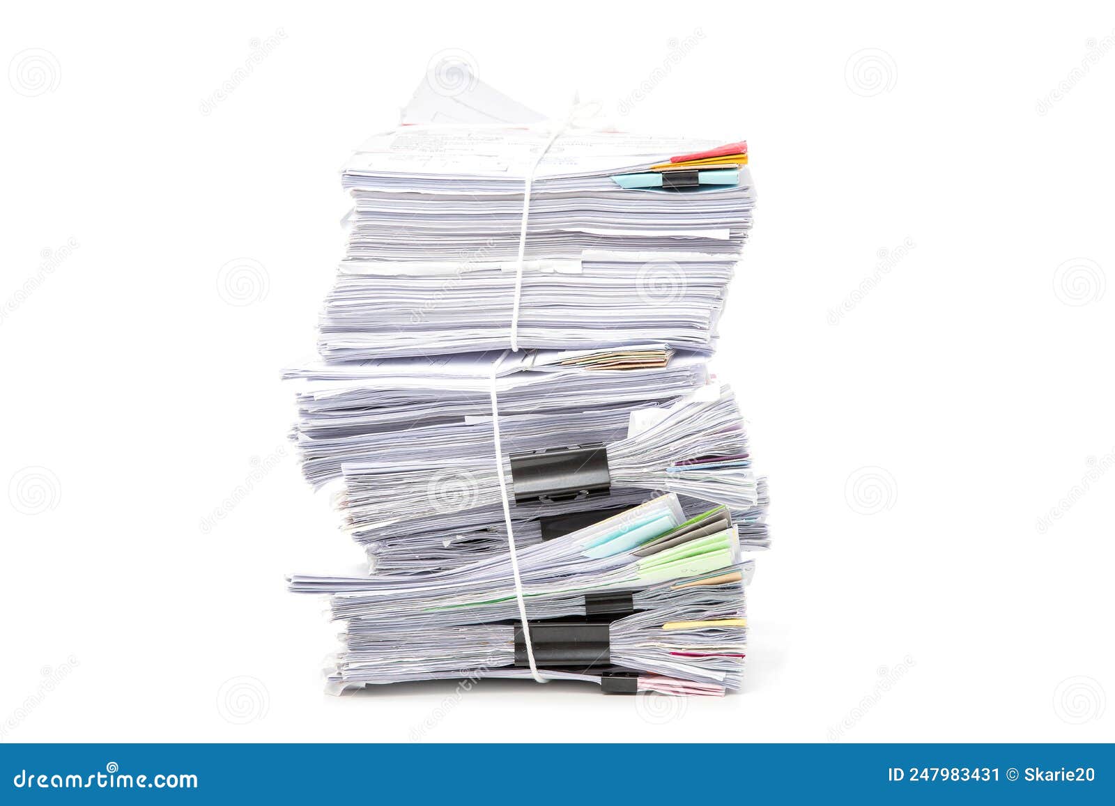 Stack of Documents Isolated on White Background. Documents Pile Stock ...