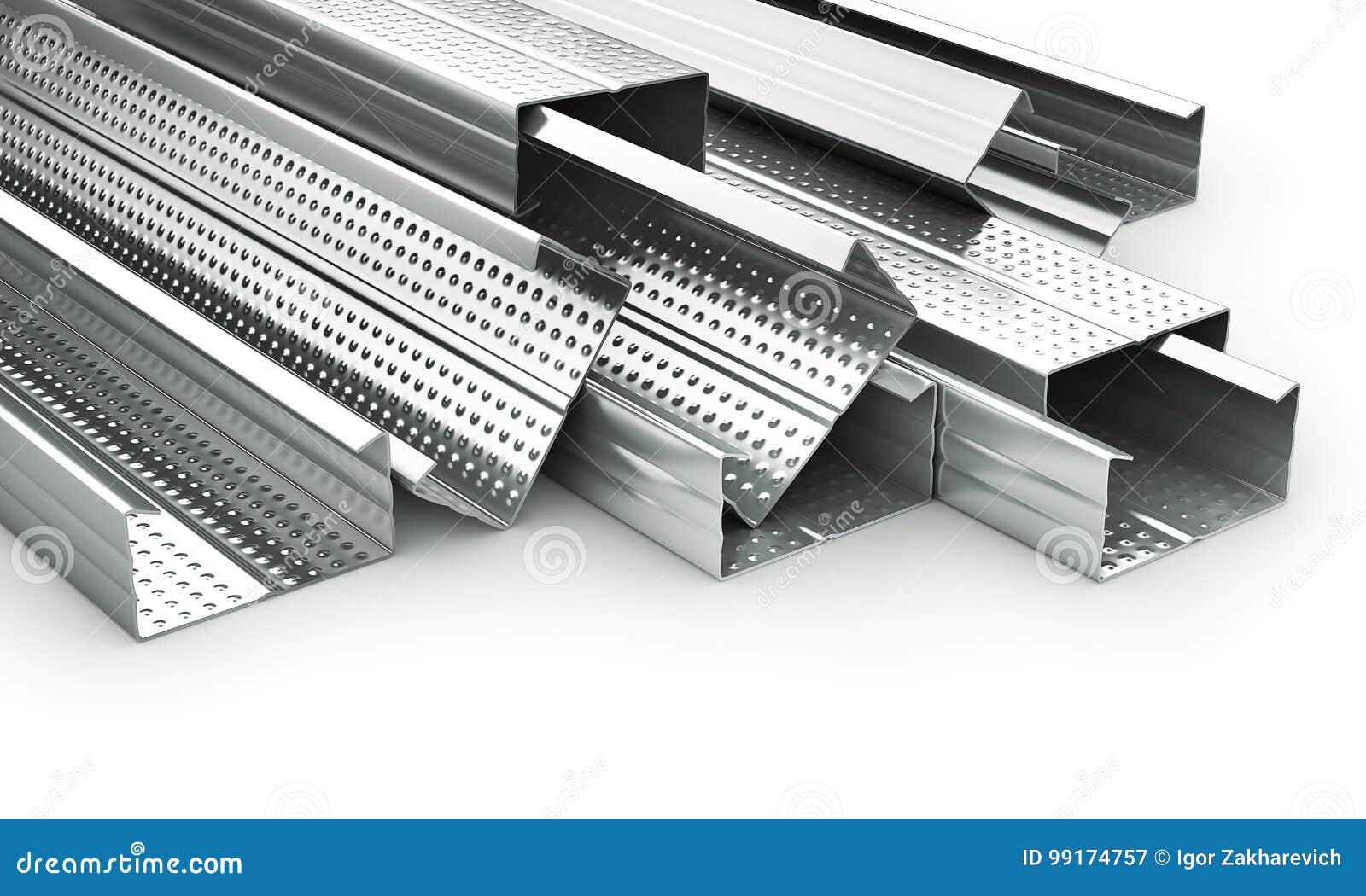 Stack of Drywall Metal Profiles. Stock Illustration Illustration of