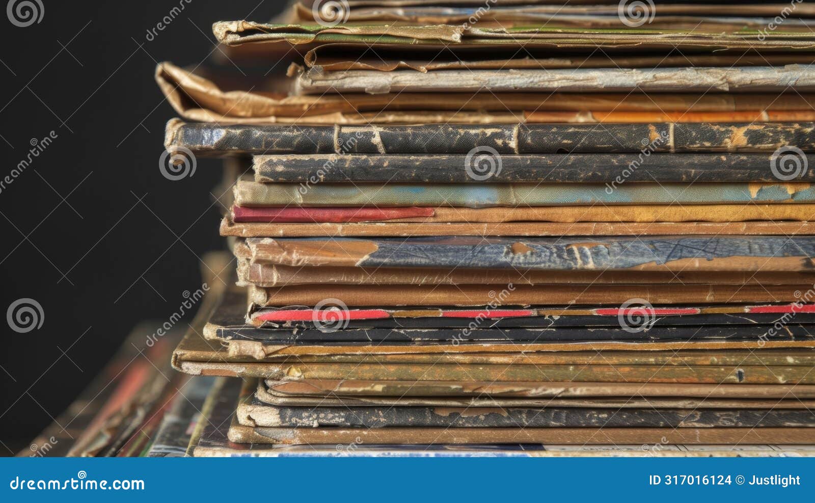 a stack of dusty records each one loaded with nostalgic and sentimental value