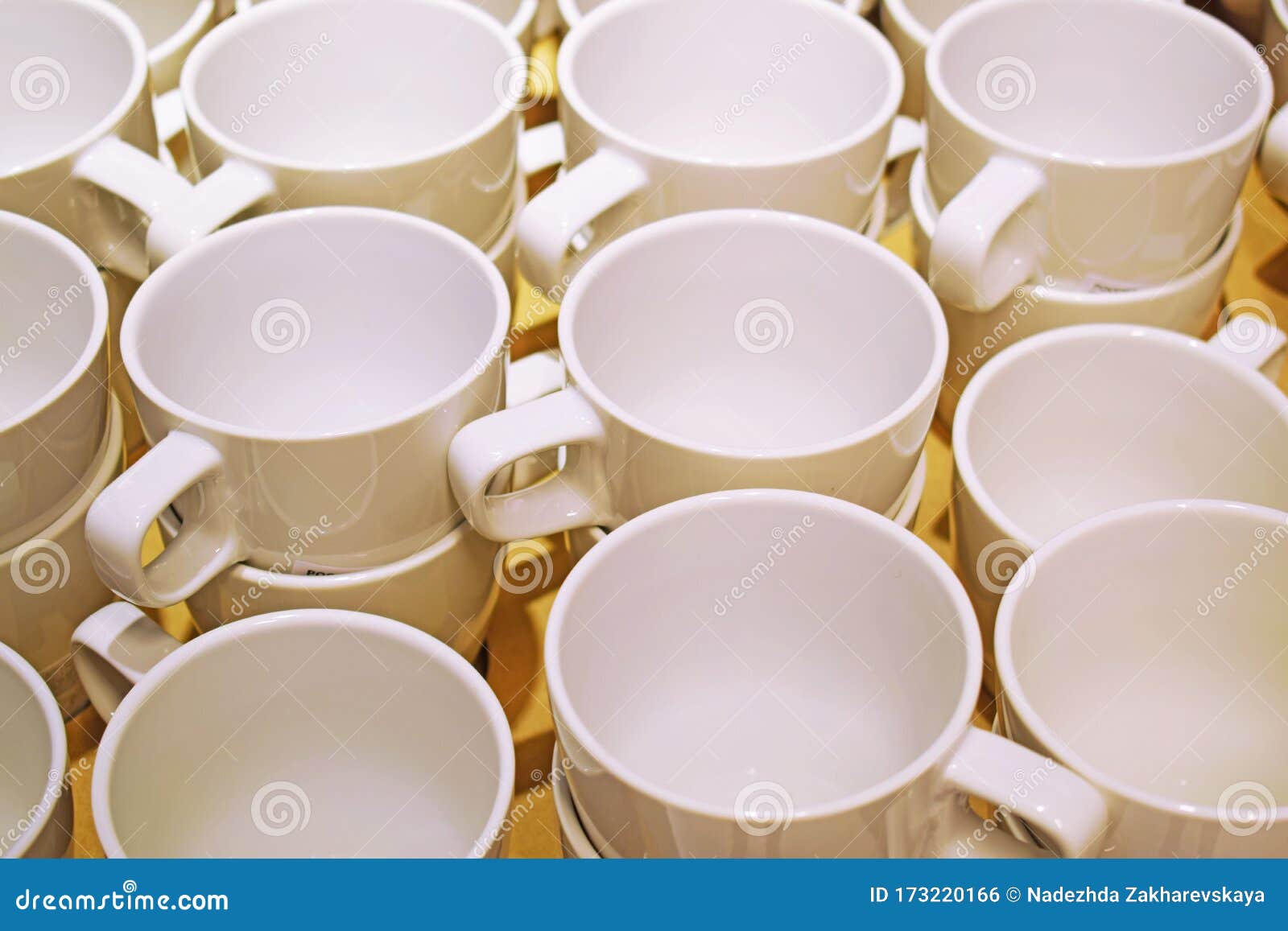 A Stack of Empty White Tea Cups. Stock Photo Image of kitchenware