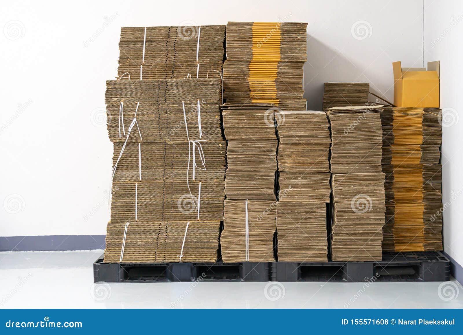 Stack of Flat Pack Cardboard Boxes for Product Packaging Stock Photo Image of container